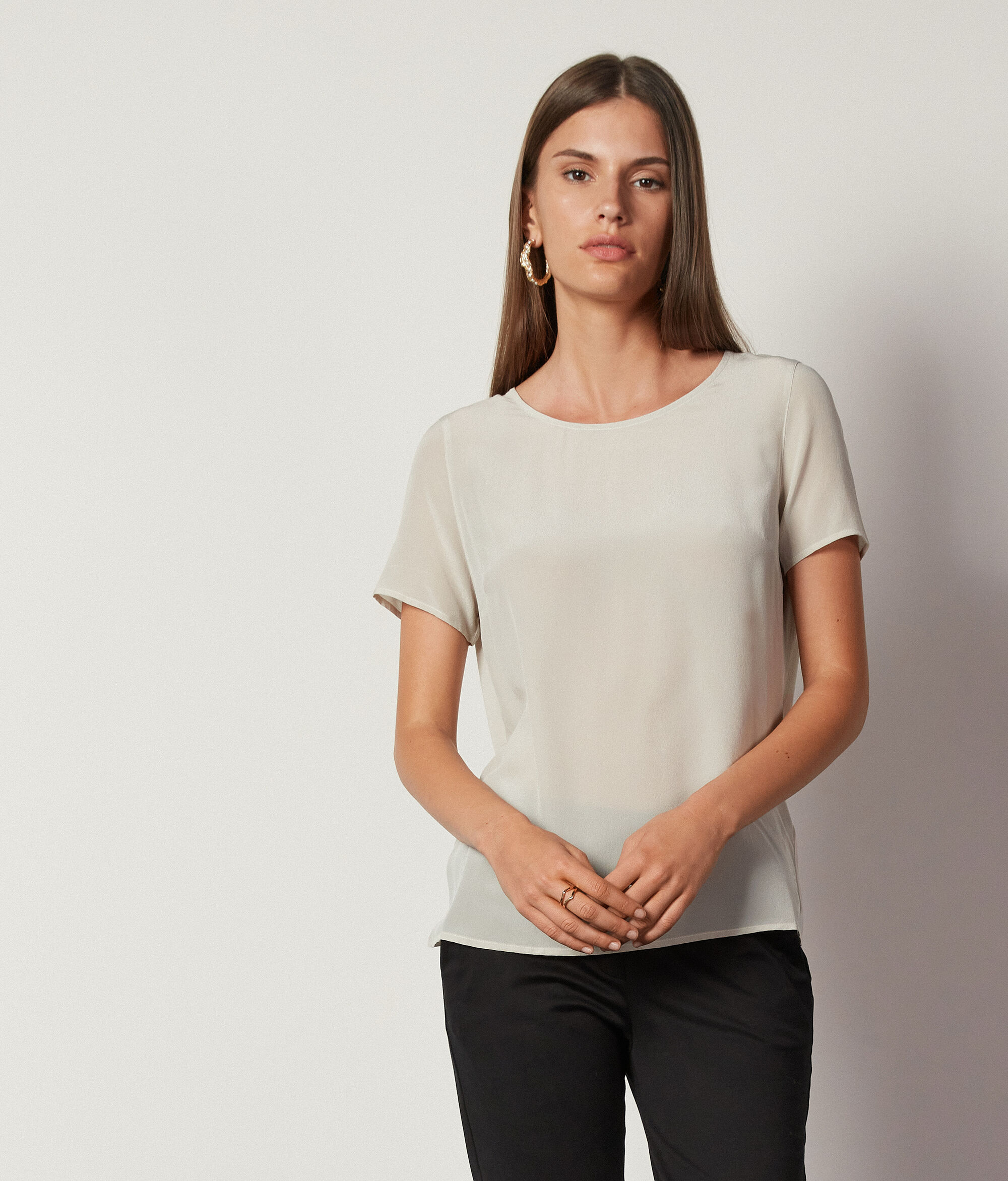 T-shirt Girocollo in Seta