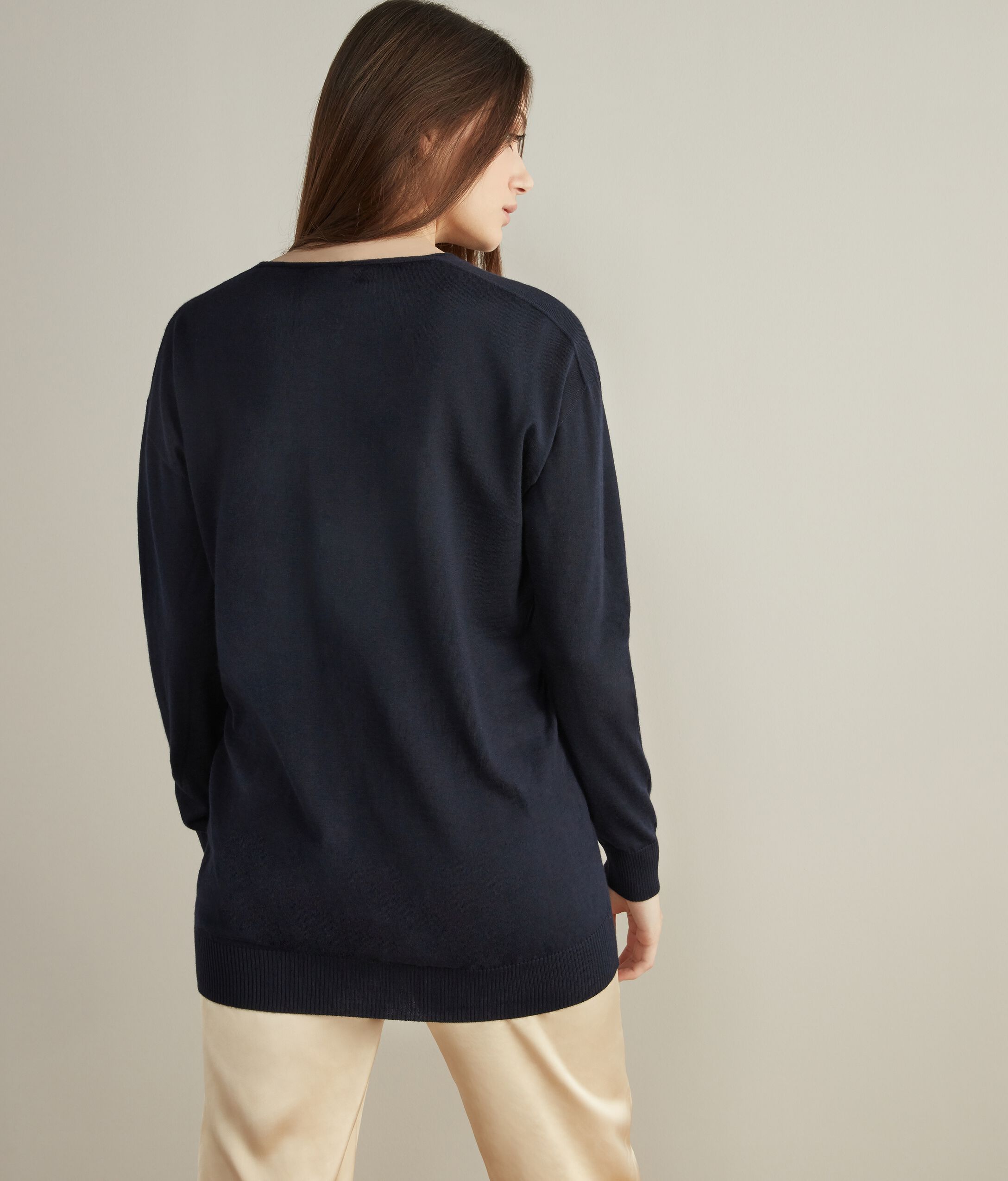 Pull large à col V en Cachemire ultra-fin