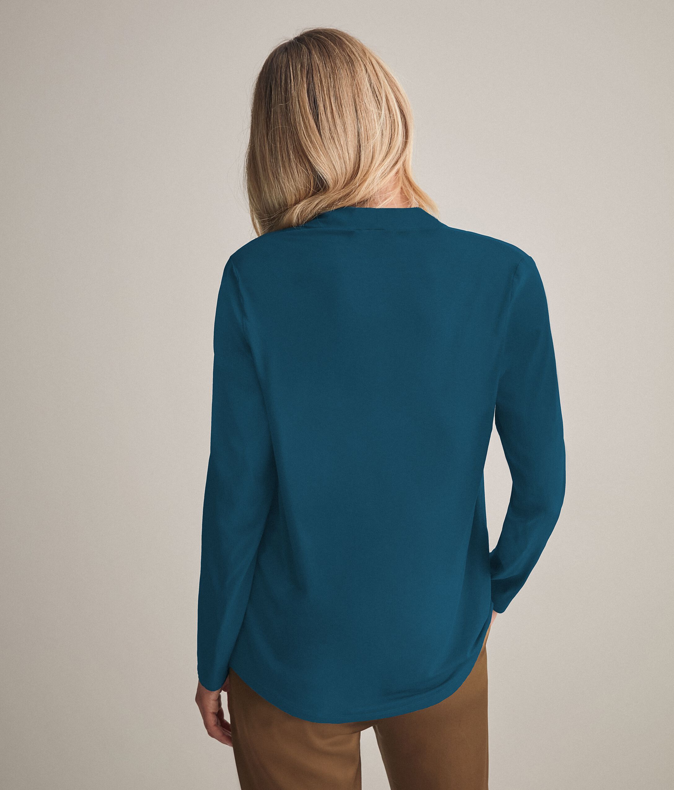 Blusa Scollo V Crepe de Chine