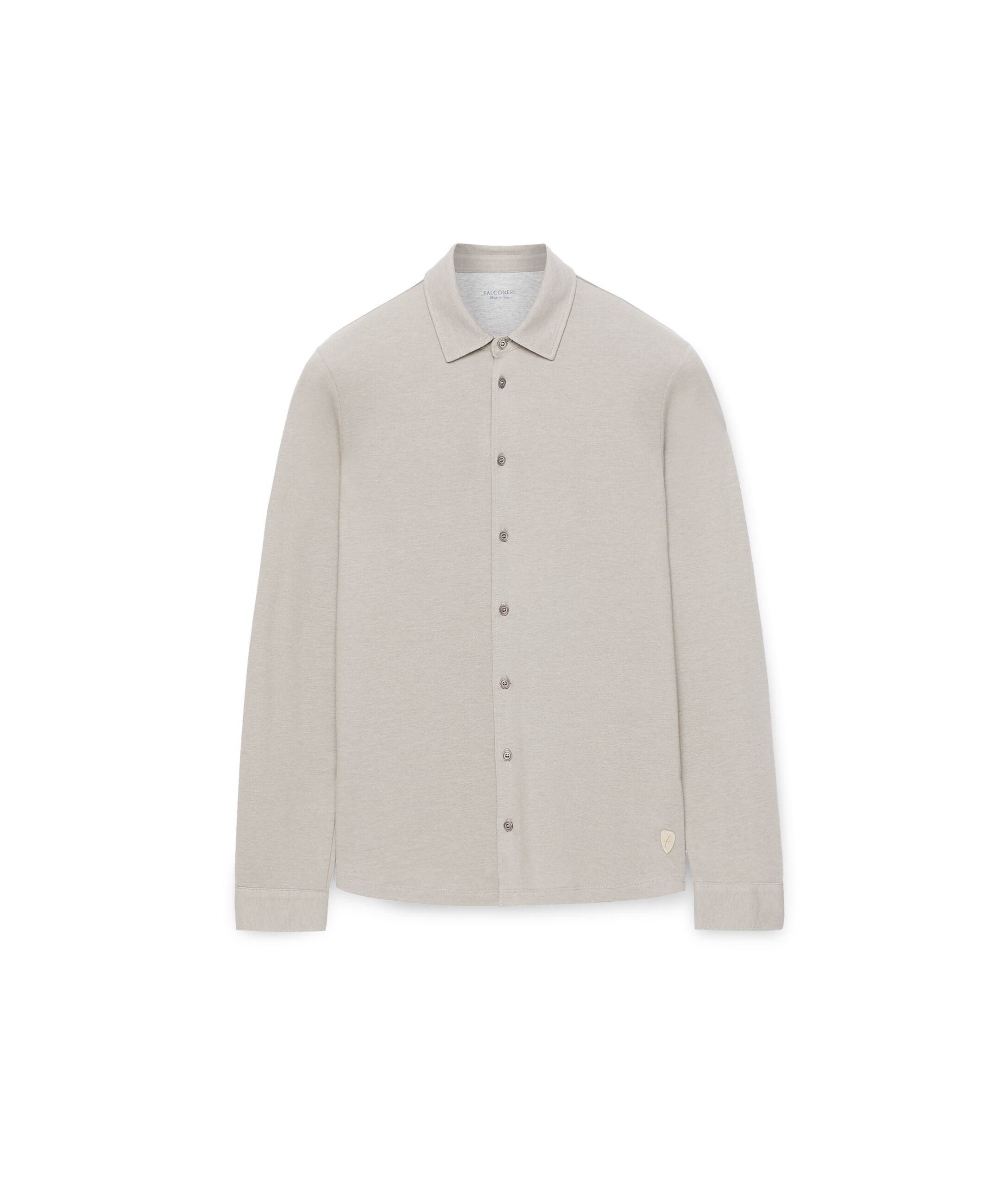 Camicia piquet cotone seta Colore Naturale Safari
