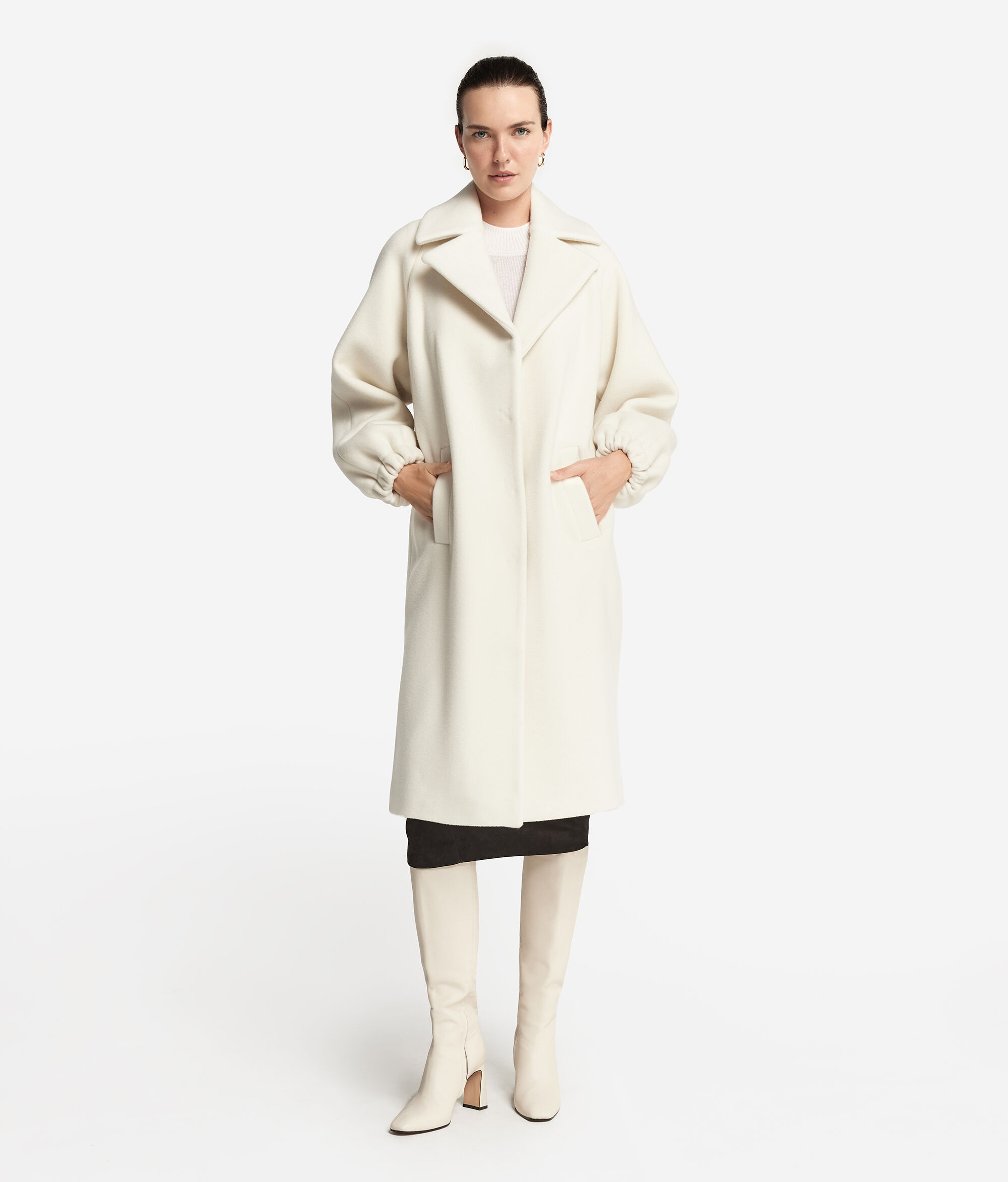 Cappotto con Manica Arriccio in Cashmere