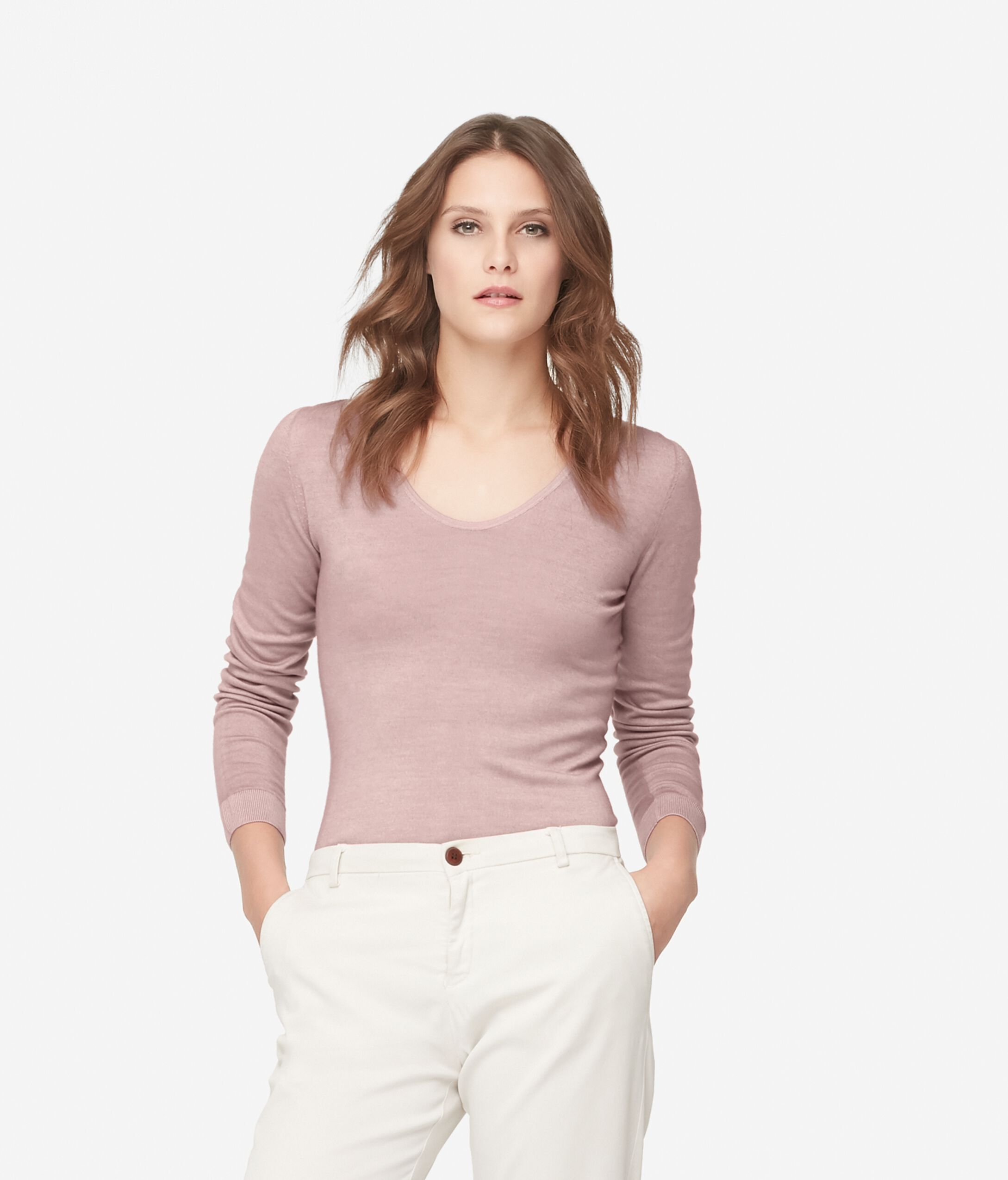 Pull col V Cachemire ultra-fin