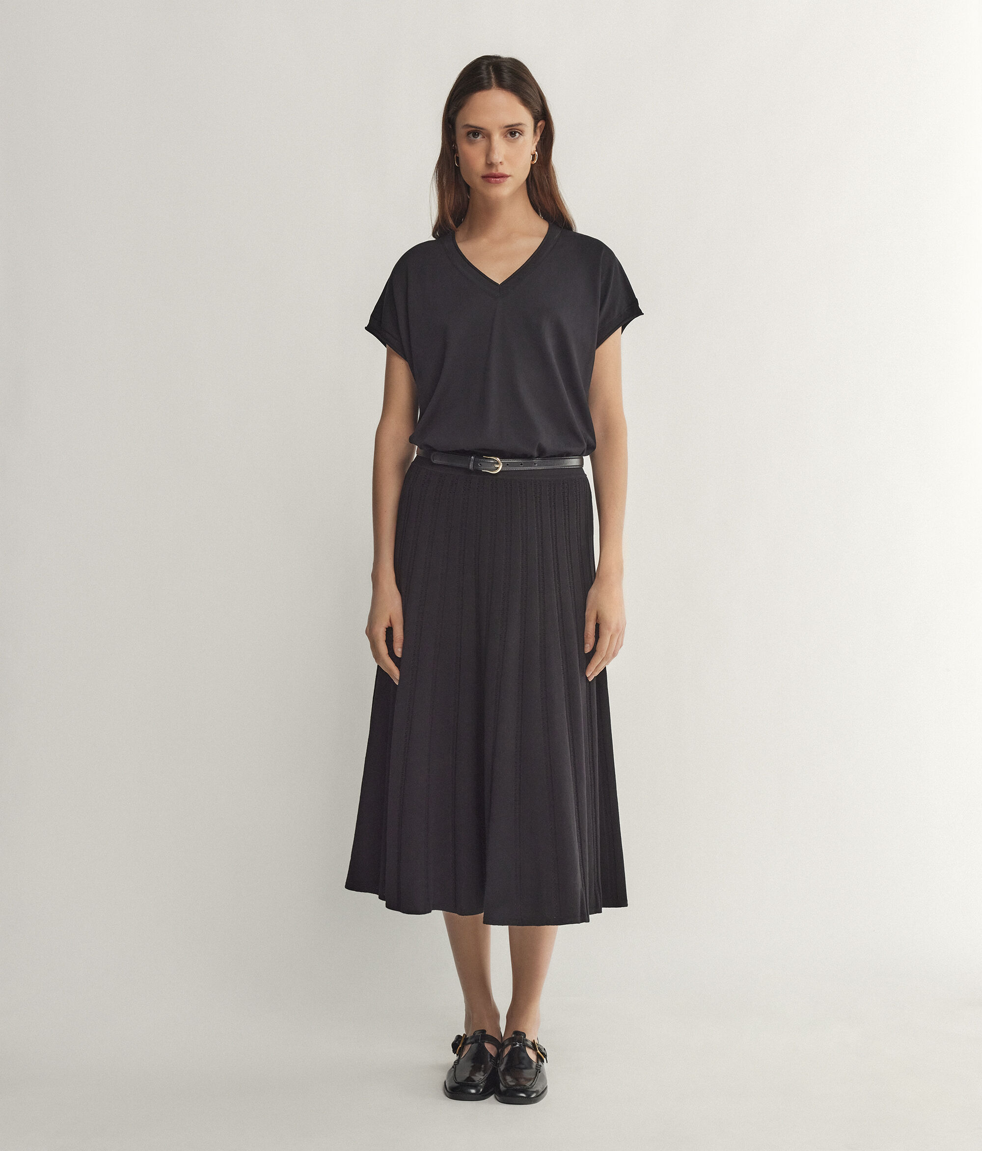 Maglia con Scollo V a Maniche Corte