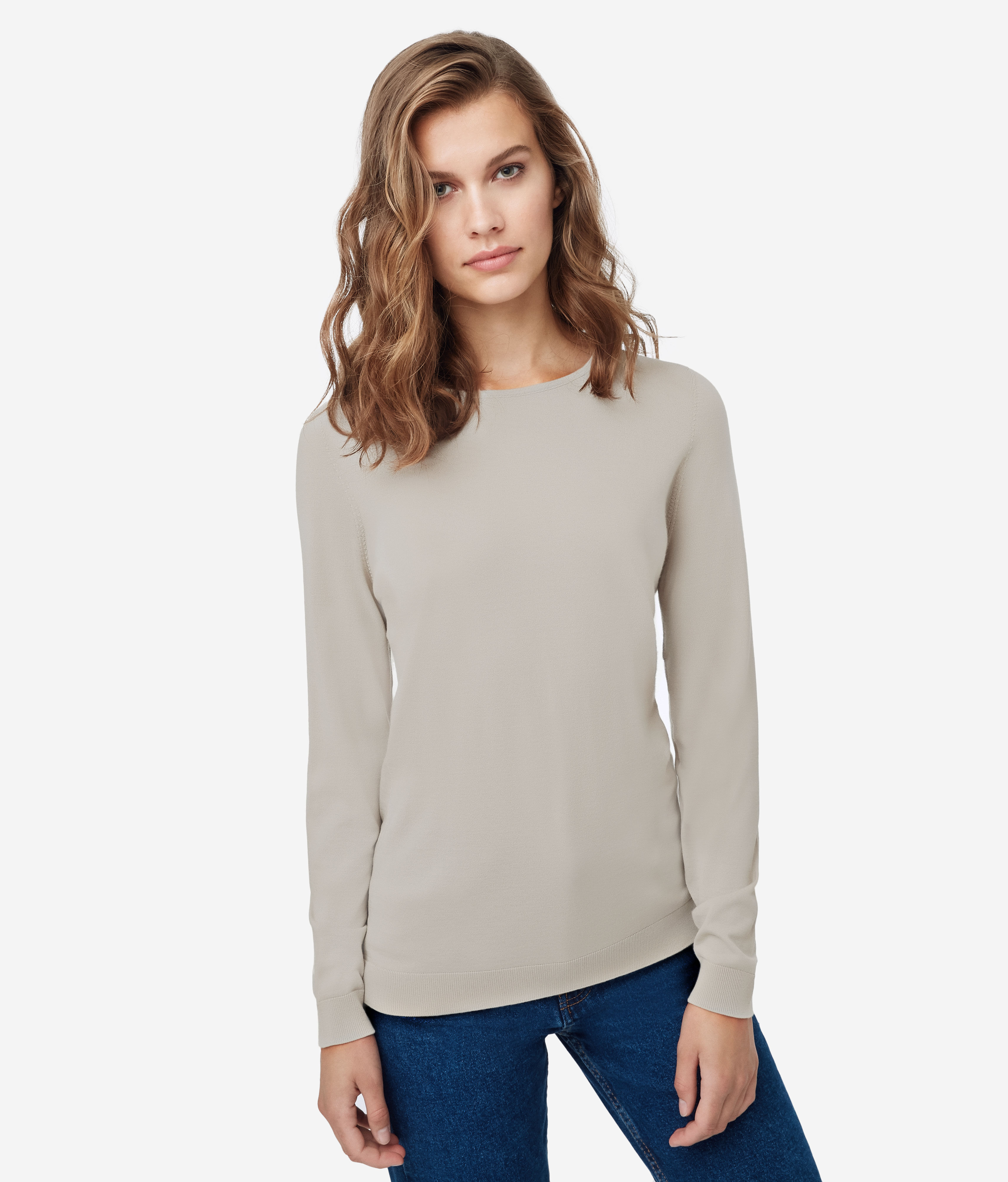 Rundhals Pullover Aus Merino Wolle