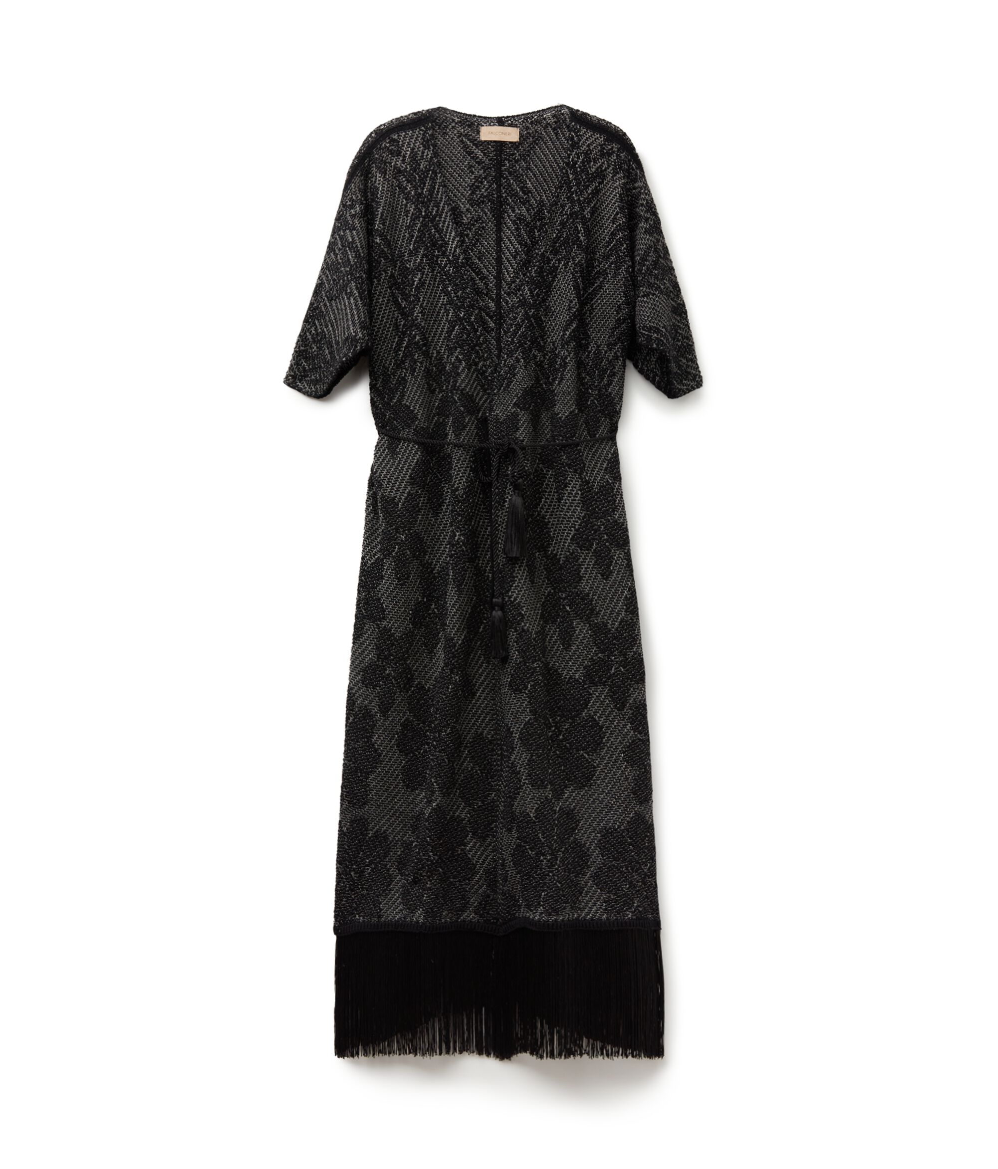 Floral Jacquard Crossover Dress