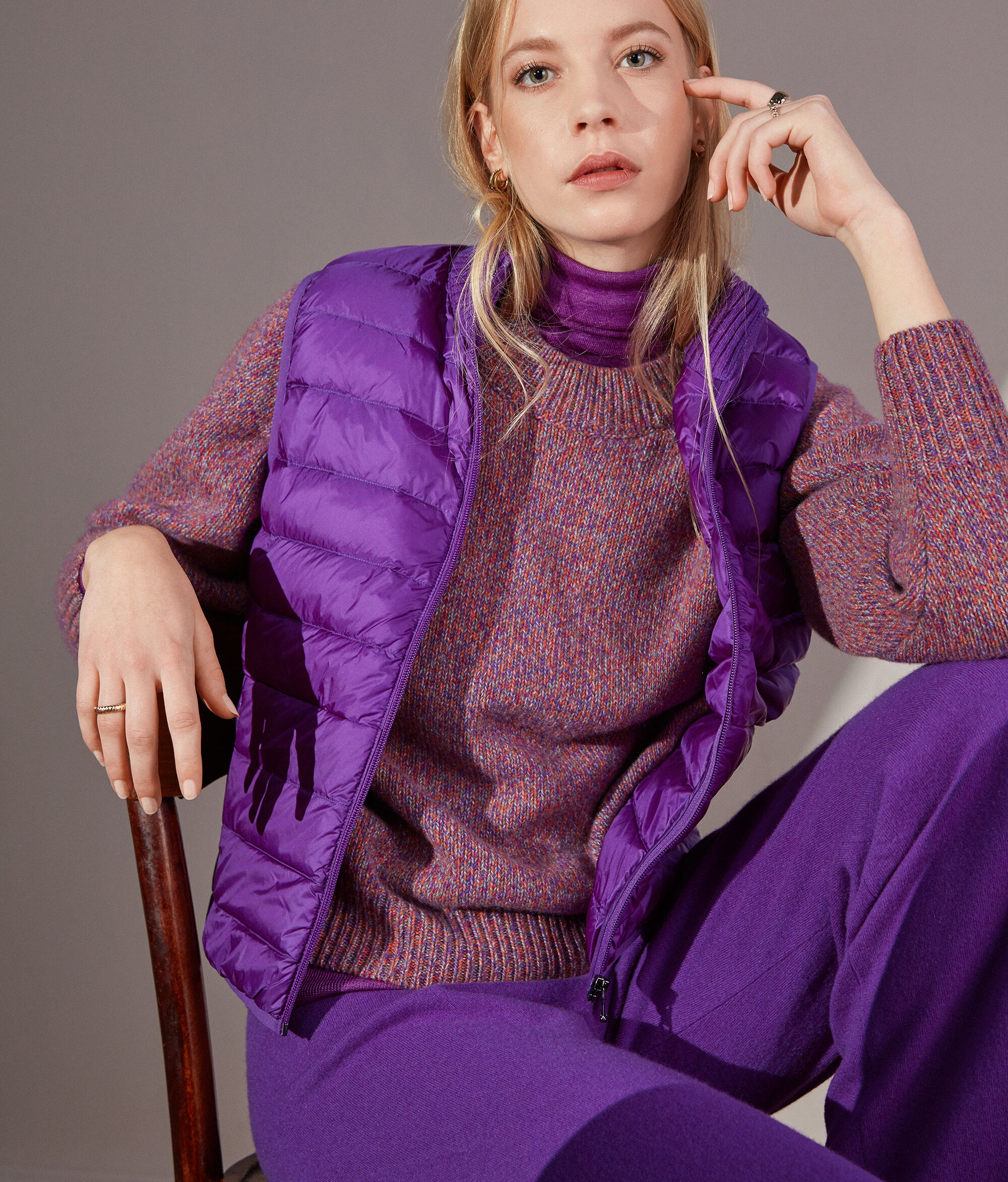 Piumino Gilet Collo Alto in Cashmere