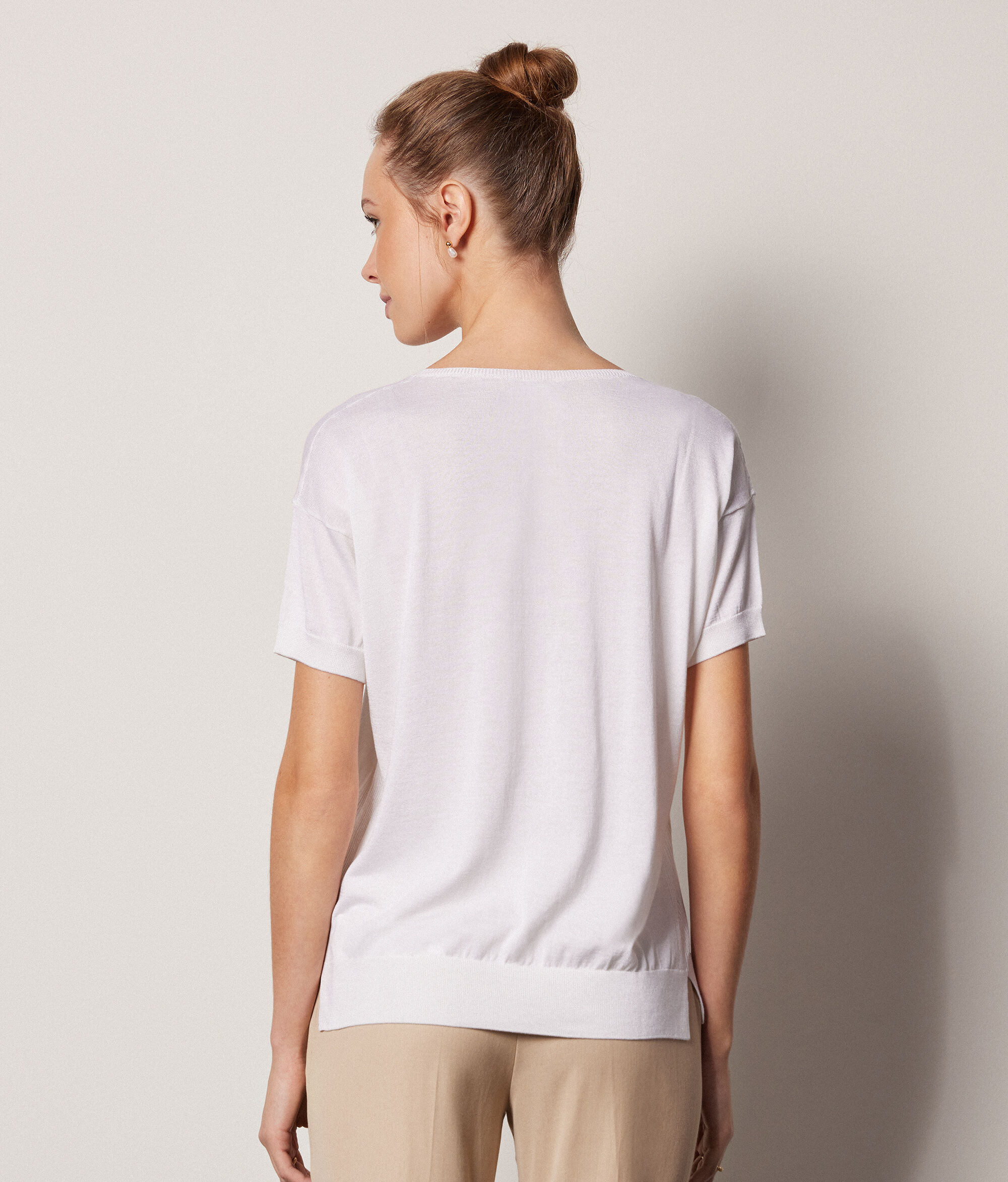Maglia Girocollo in Seta e Cotone