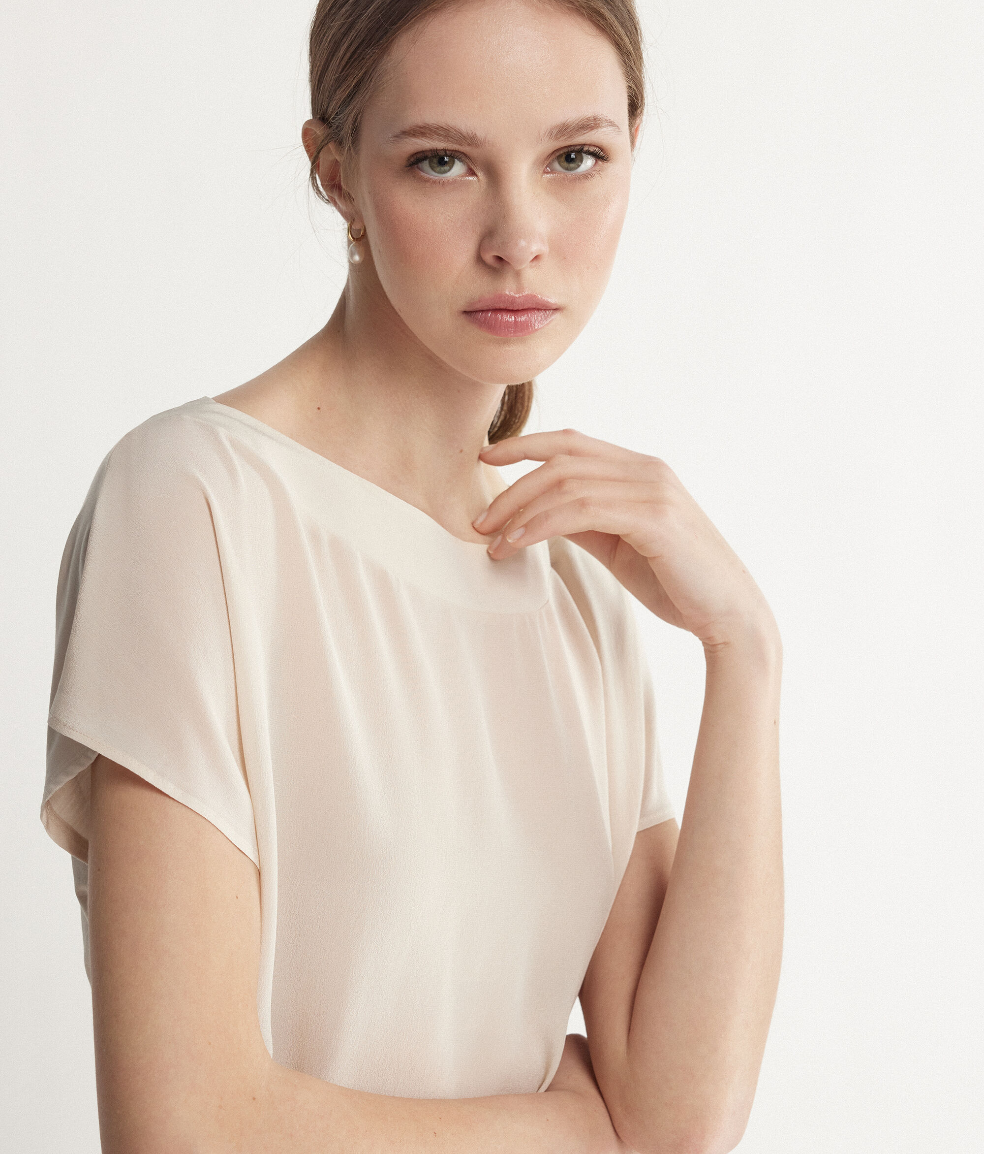 Silk and Modal Boat-Neck T-Shirt