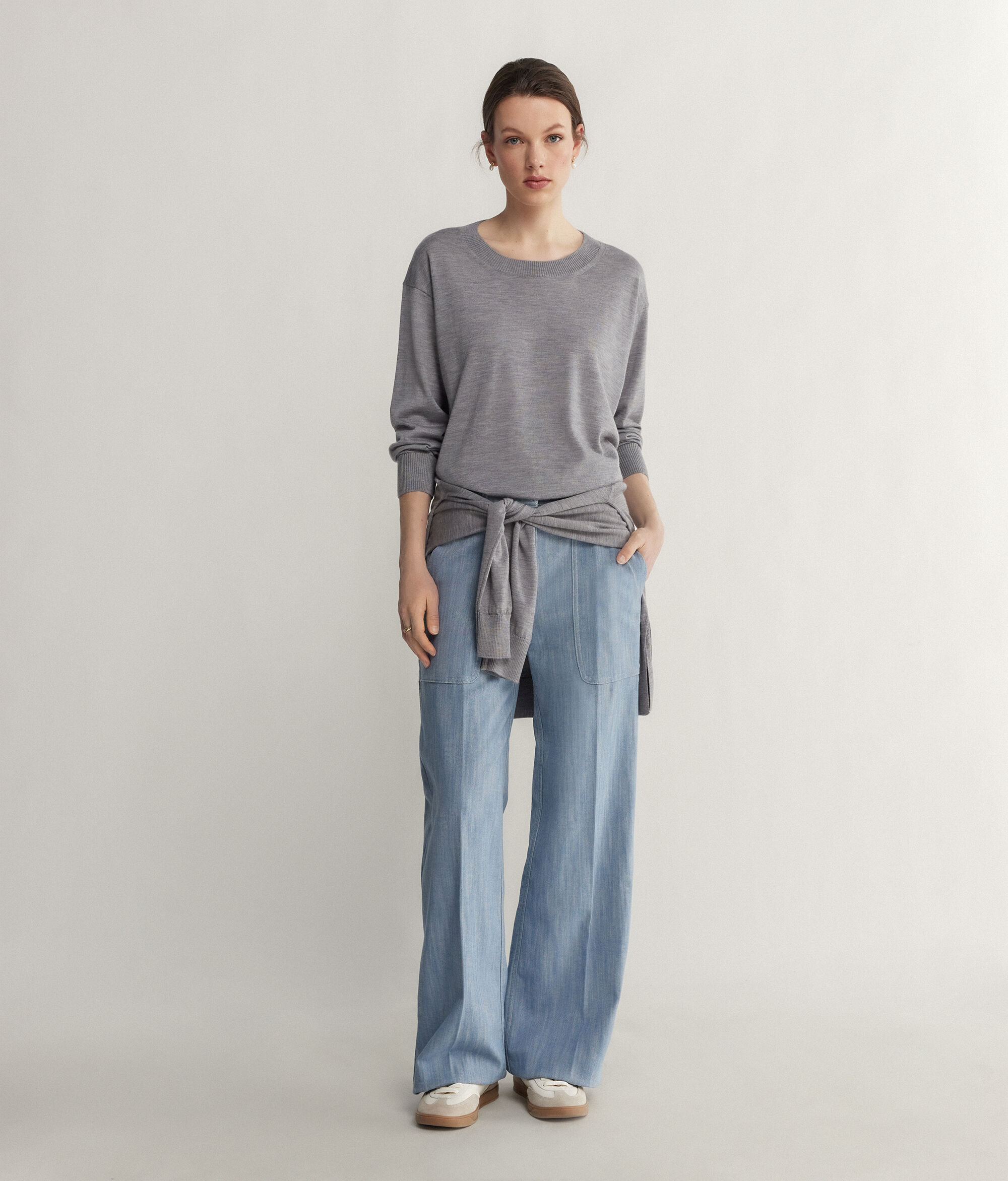 Maglia Girocollo in Cashmere con spacchi