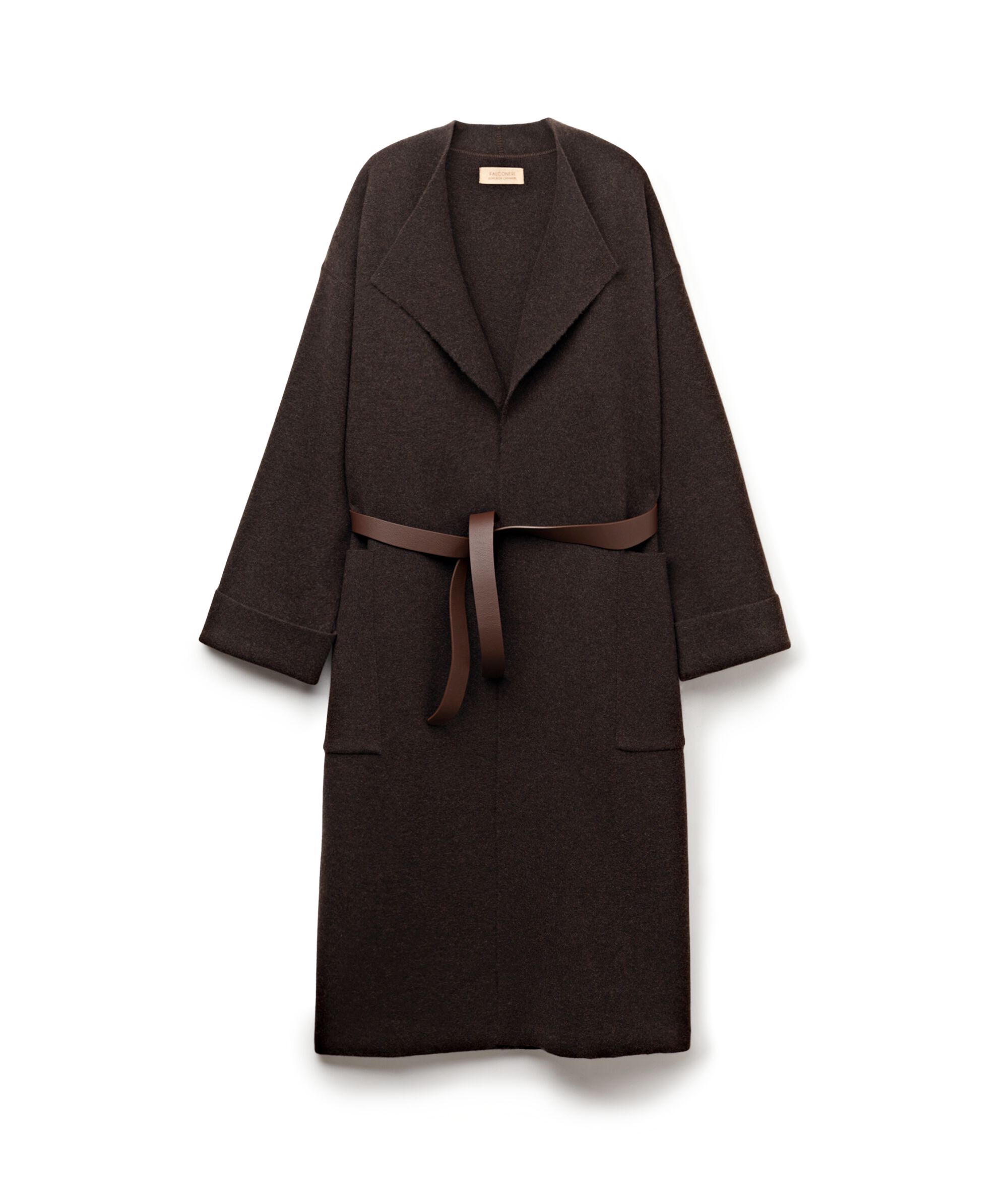 Cappotto Lungo con Spacchi in Cashmere