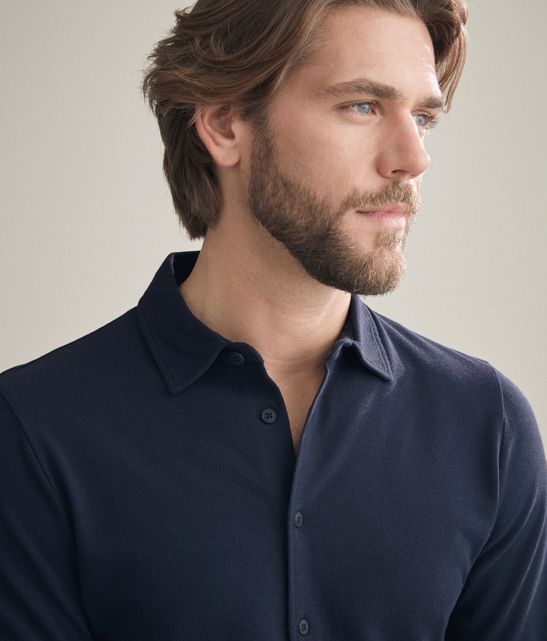 Camicia piquet cotone seta