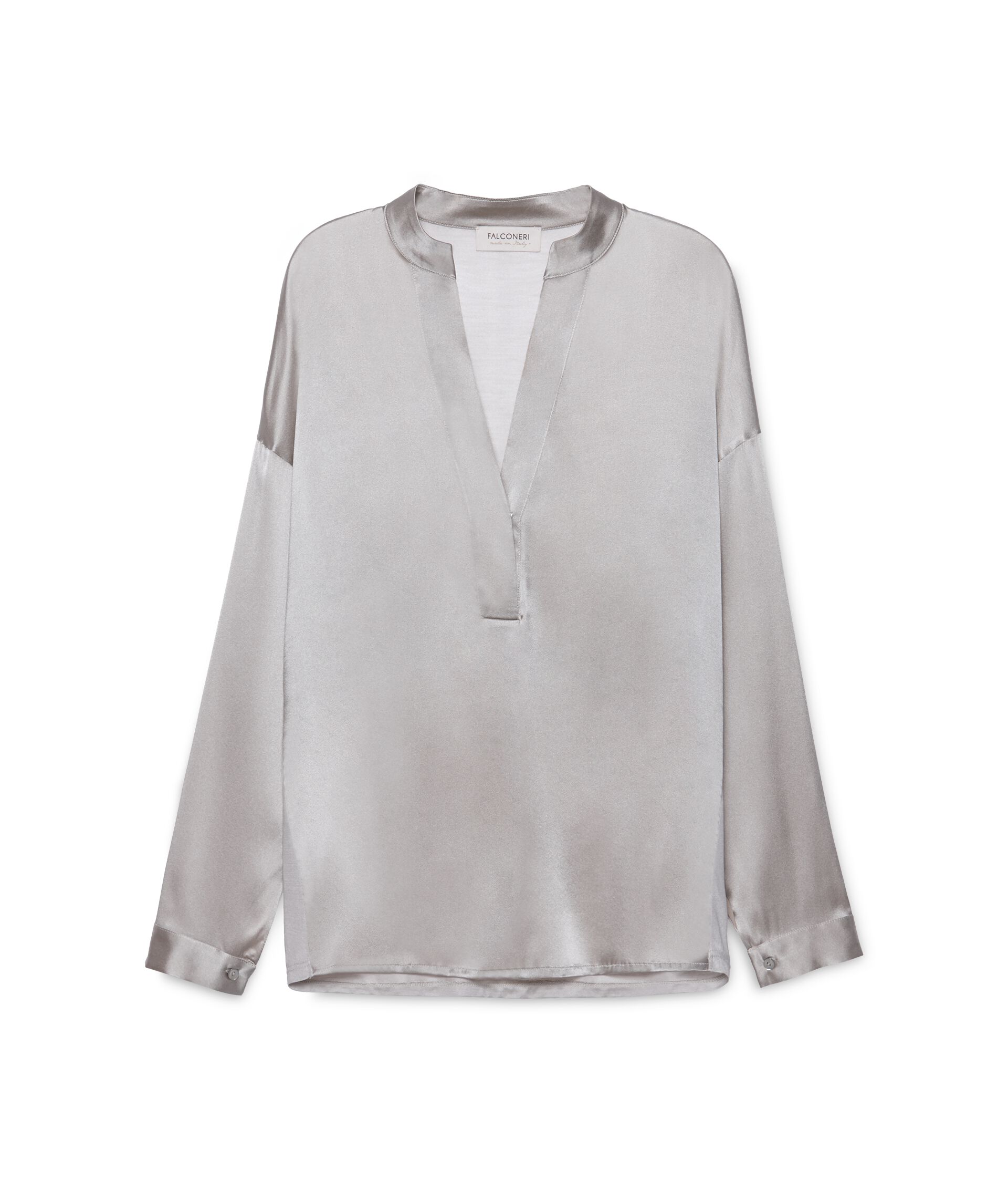 Camicia Collo Coreana Colore Polvere