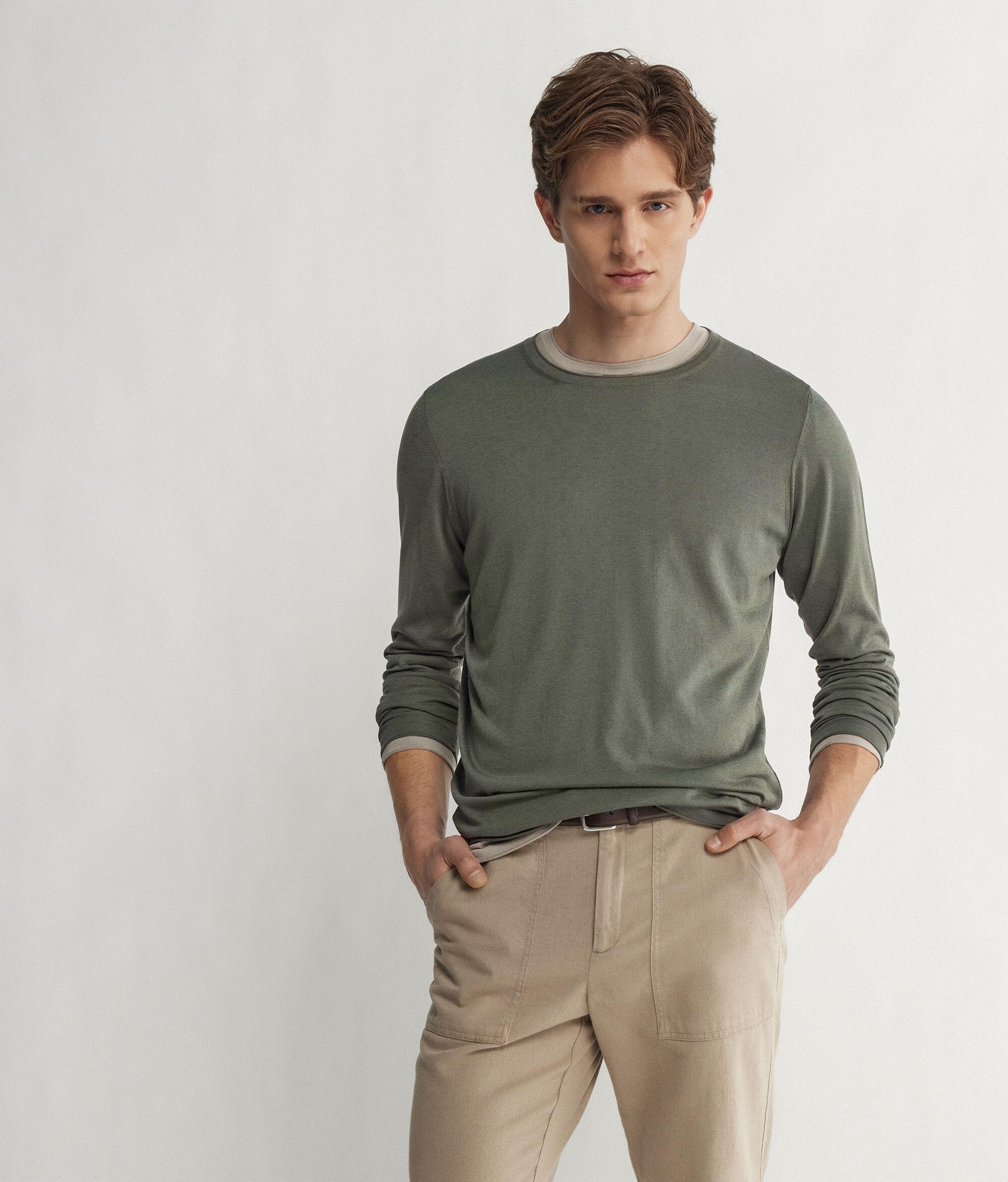 Maglia Girocollo in Seta e Cotone