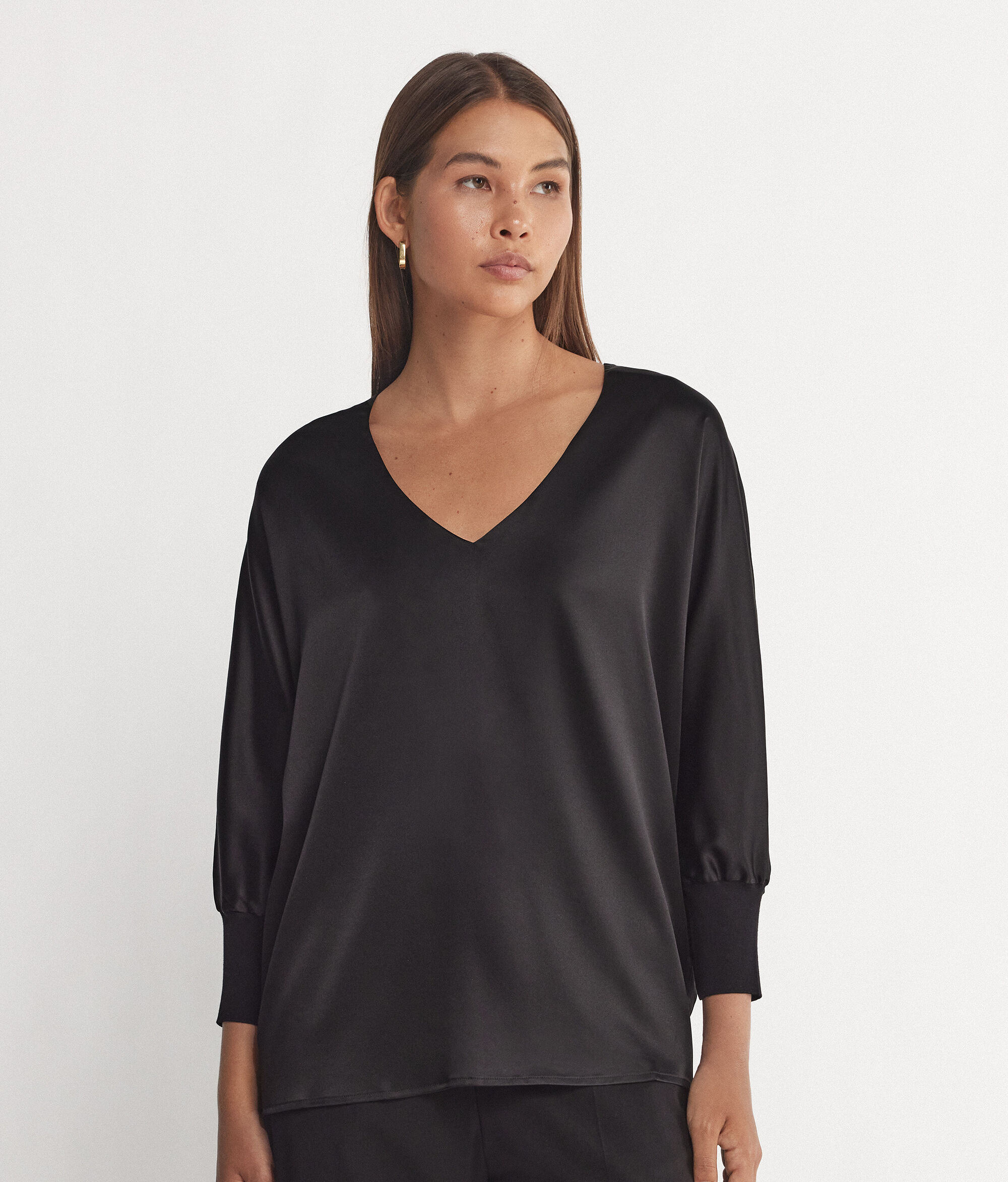 Blusa Scollo V in Seta