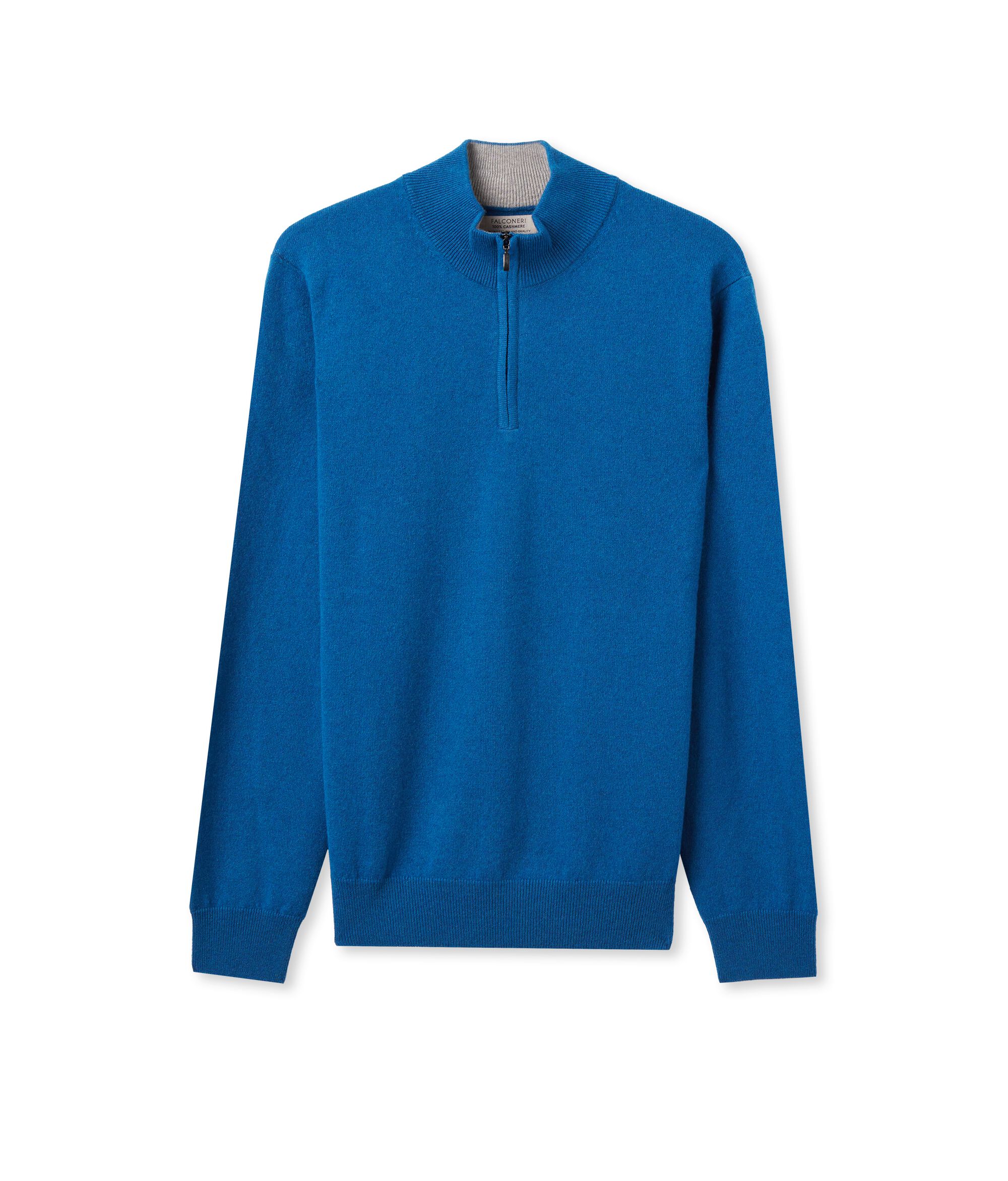 Maglia Collo Alto Mezza Zip in Cashmere Ultrasoft