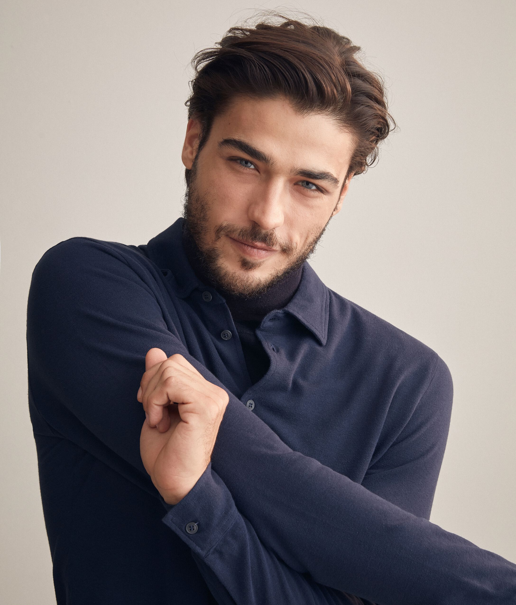 Cotton and silk piqué shirt