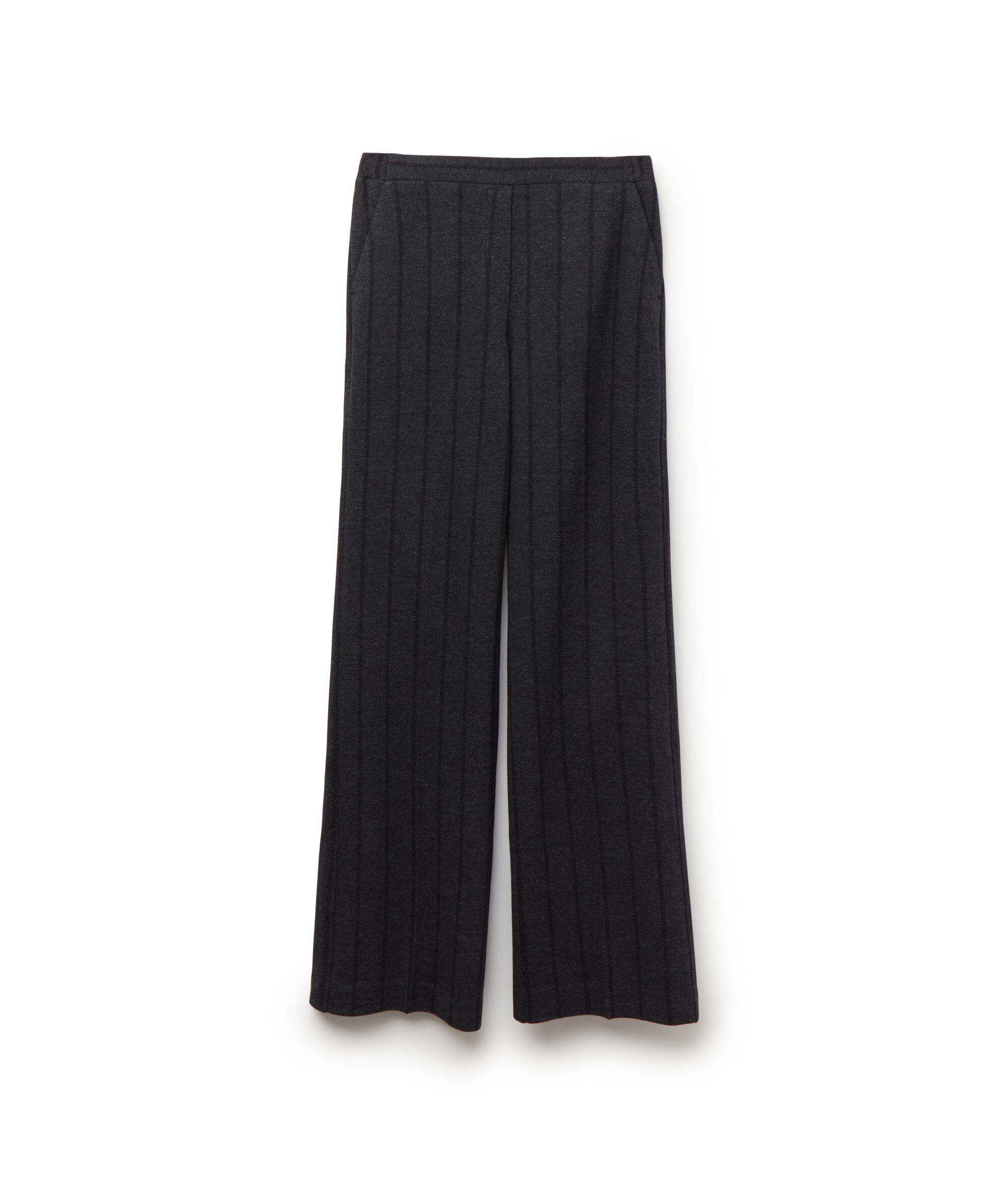 Pantalone Palazzo gessato in Cotone e Lana
