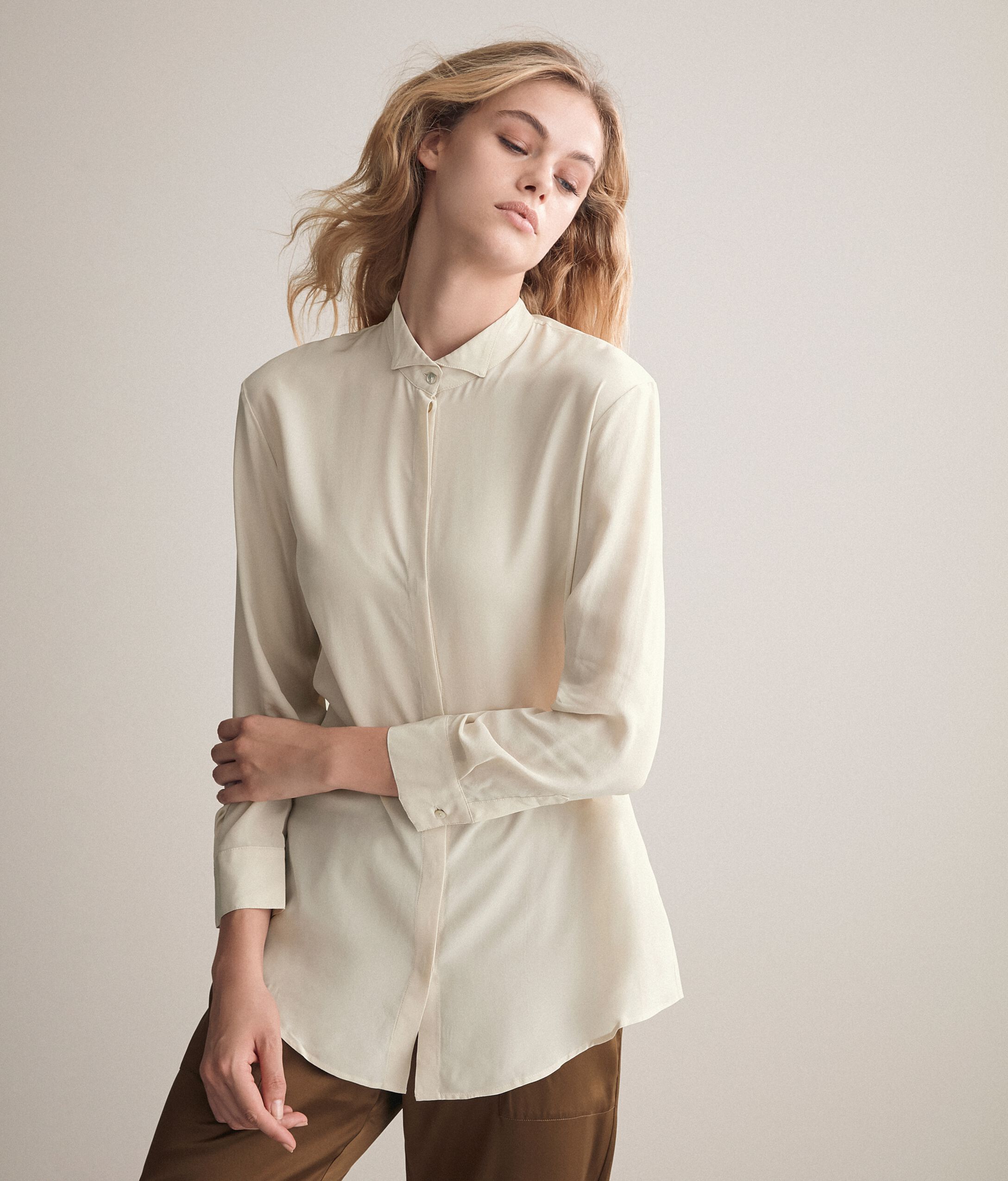 Camicia Smoking Crepe de Chine