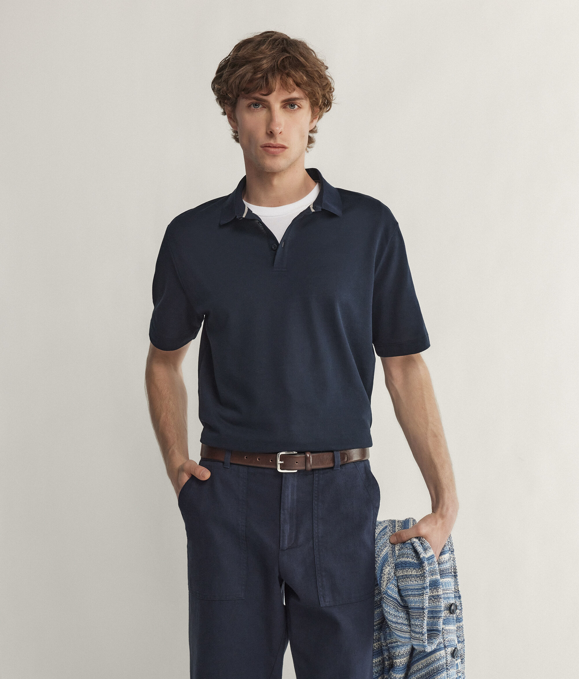 Polo Manica Corta in Piquet Cotone Seta