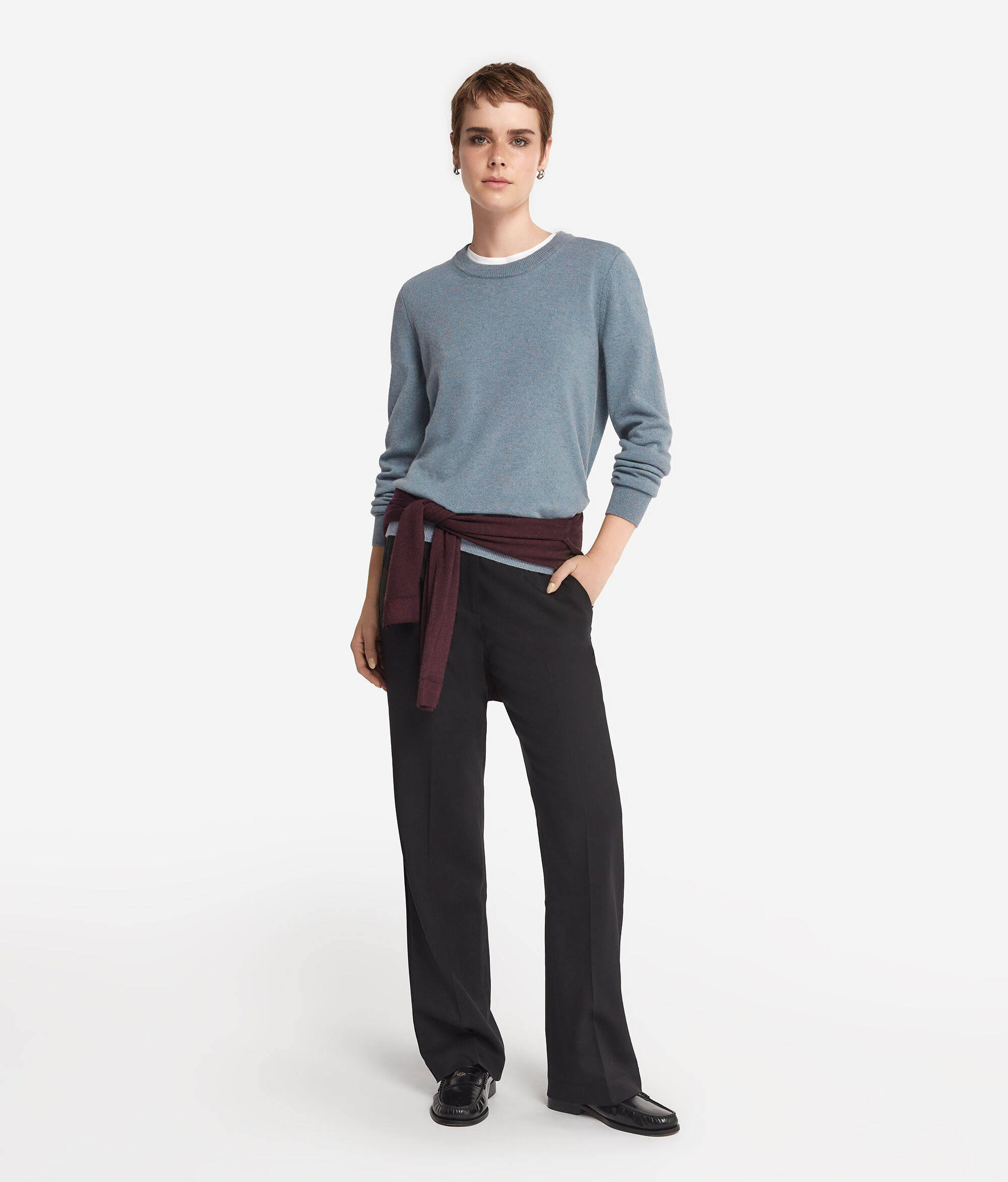 Maglia Girocollo a Maniche lunghe in Cashmere Ultrasoft