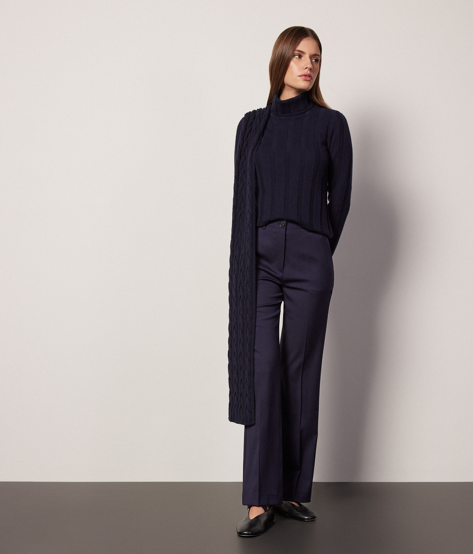 Pantalone a Sigaretta in Lana