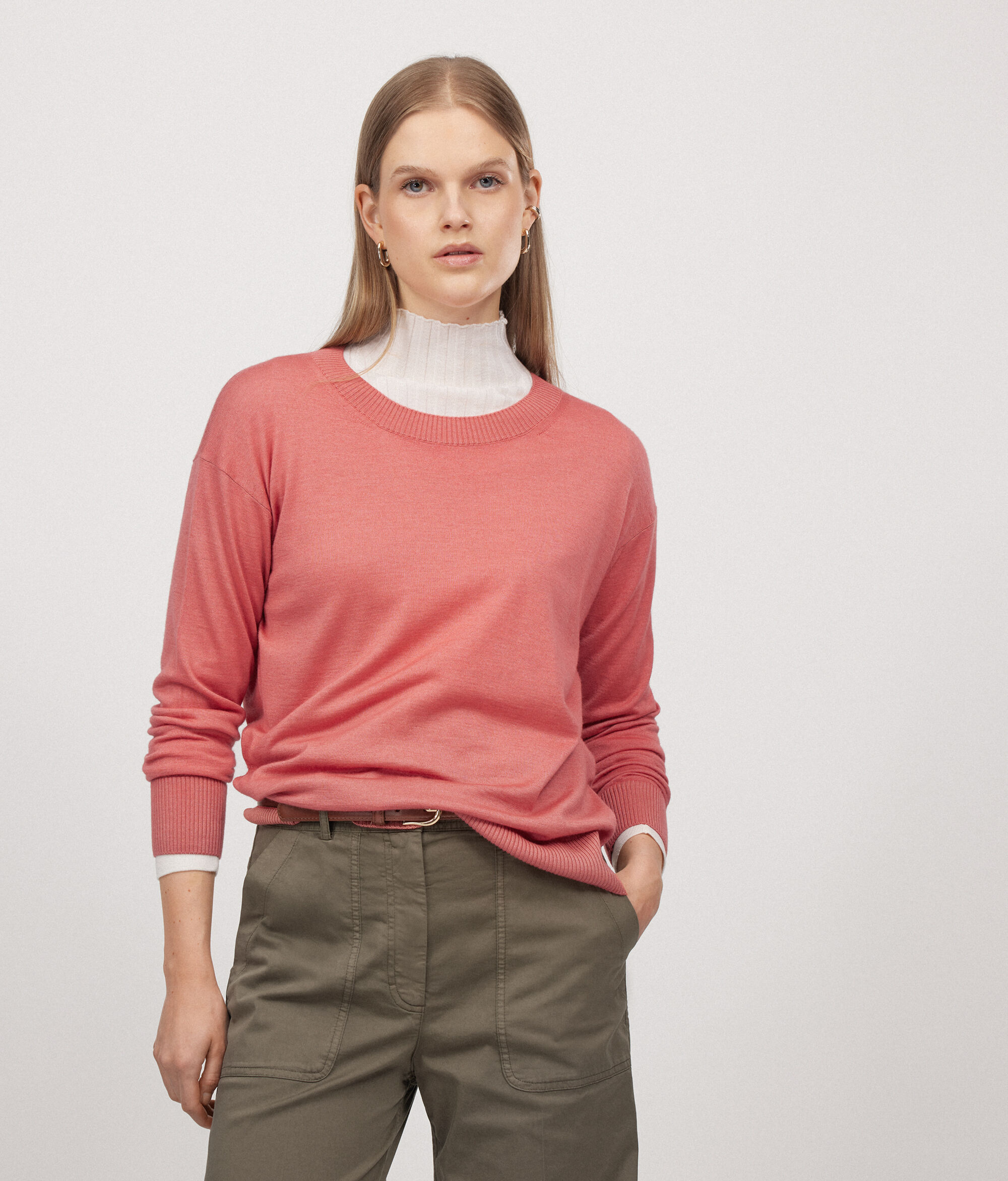 Maglia Girocollo in Cashmere con spacchi