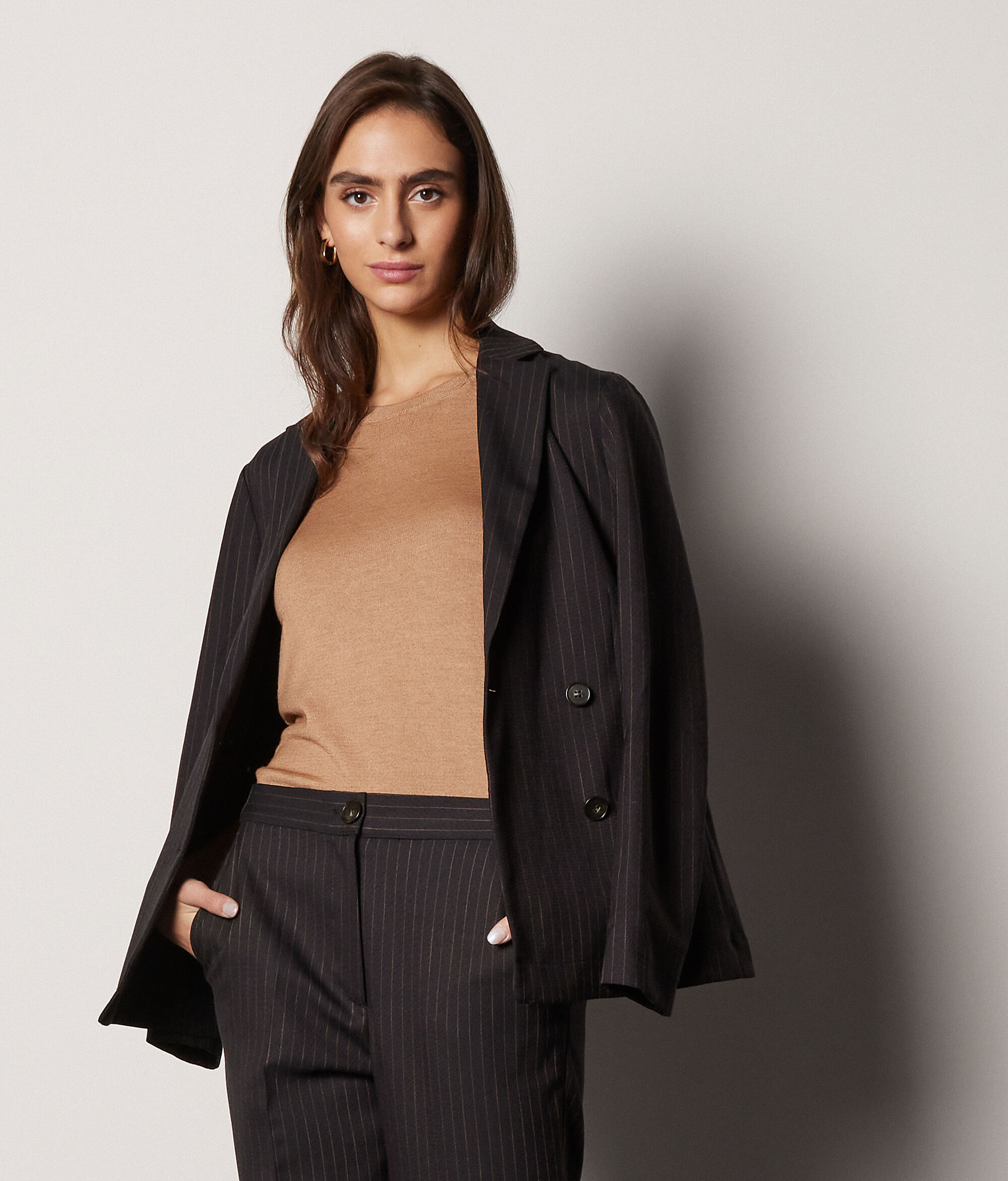 Maglia Girocollo Maniche Corte in Cashmere Ultrafine
