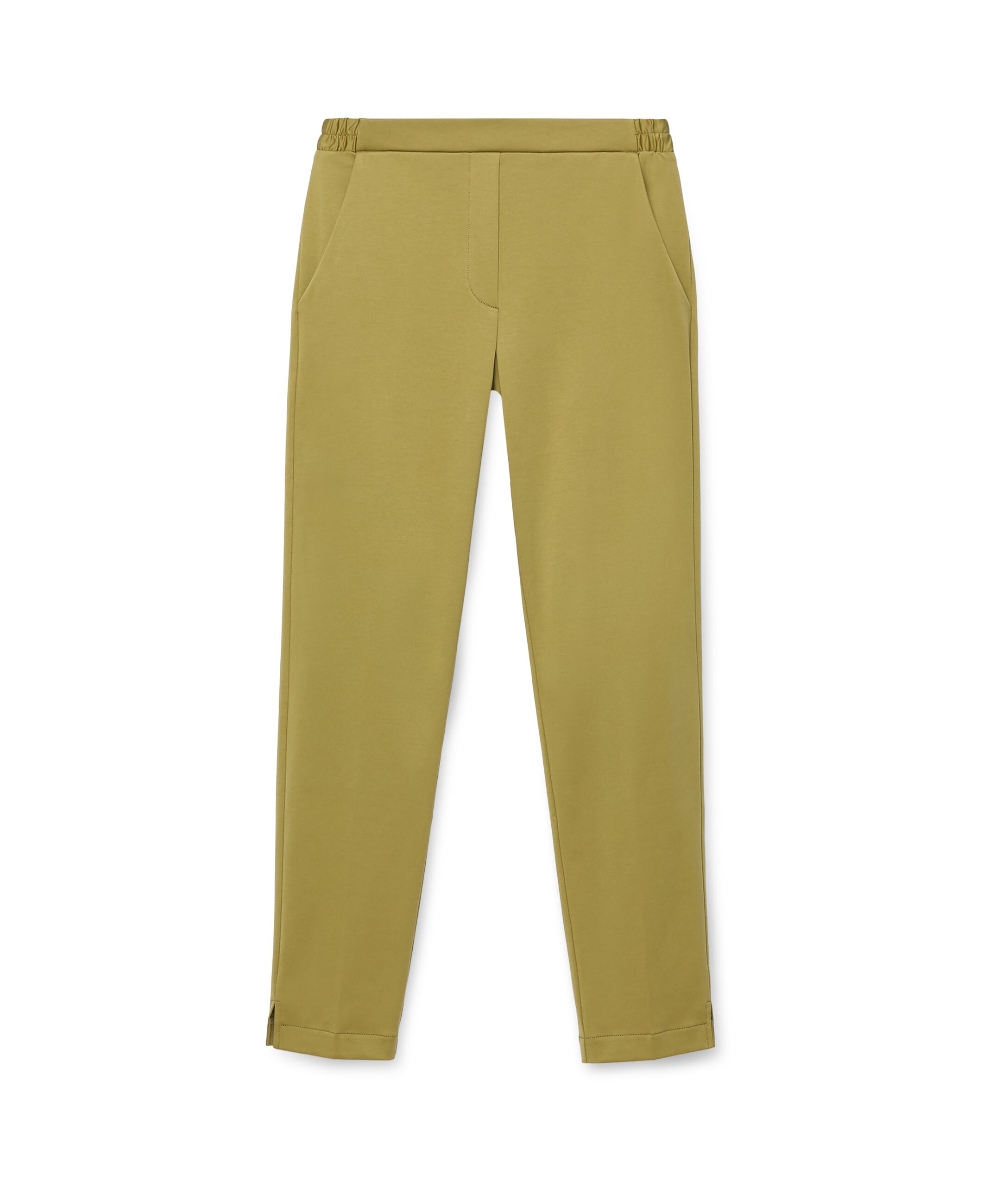 Pantalone Sigaretta Cotone Colore Verde Oliva