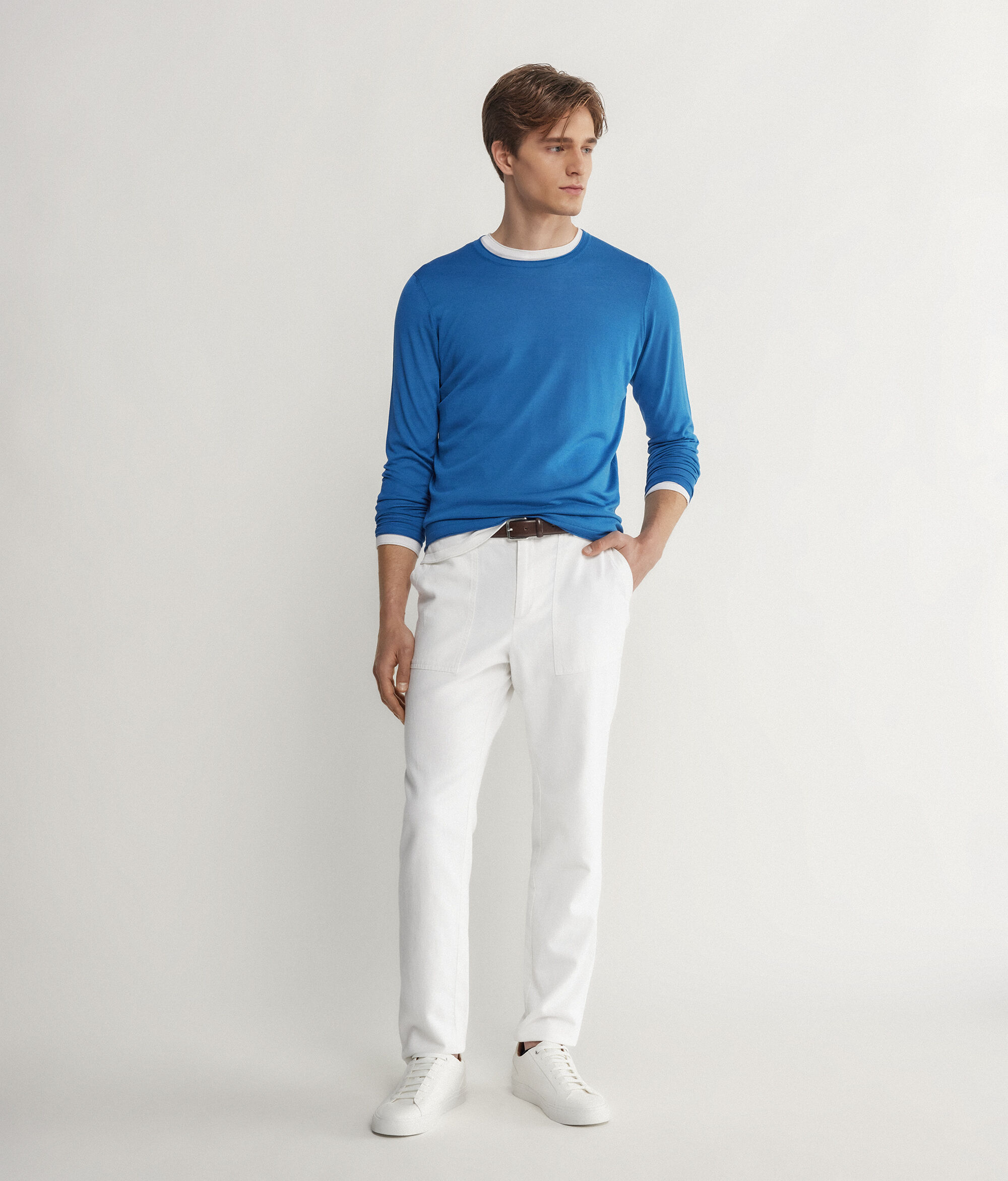Maglia Girocollo in Seta e Cotone