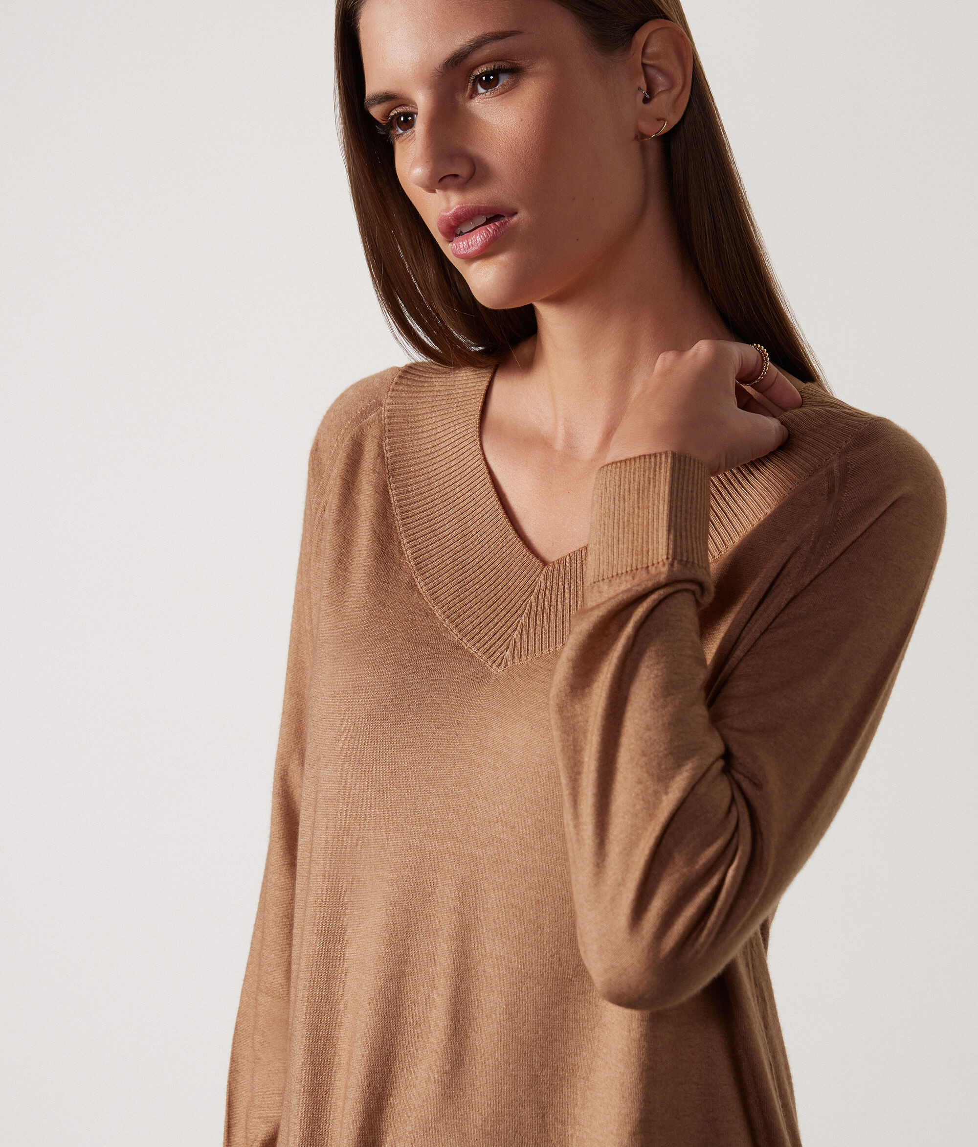 Pullover mit V-Ausschnitt aus Kaschmir Ultrafine