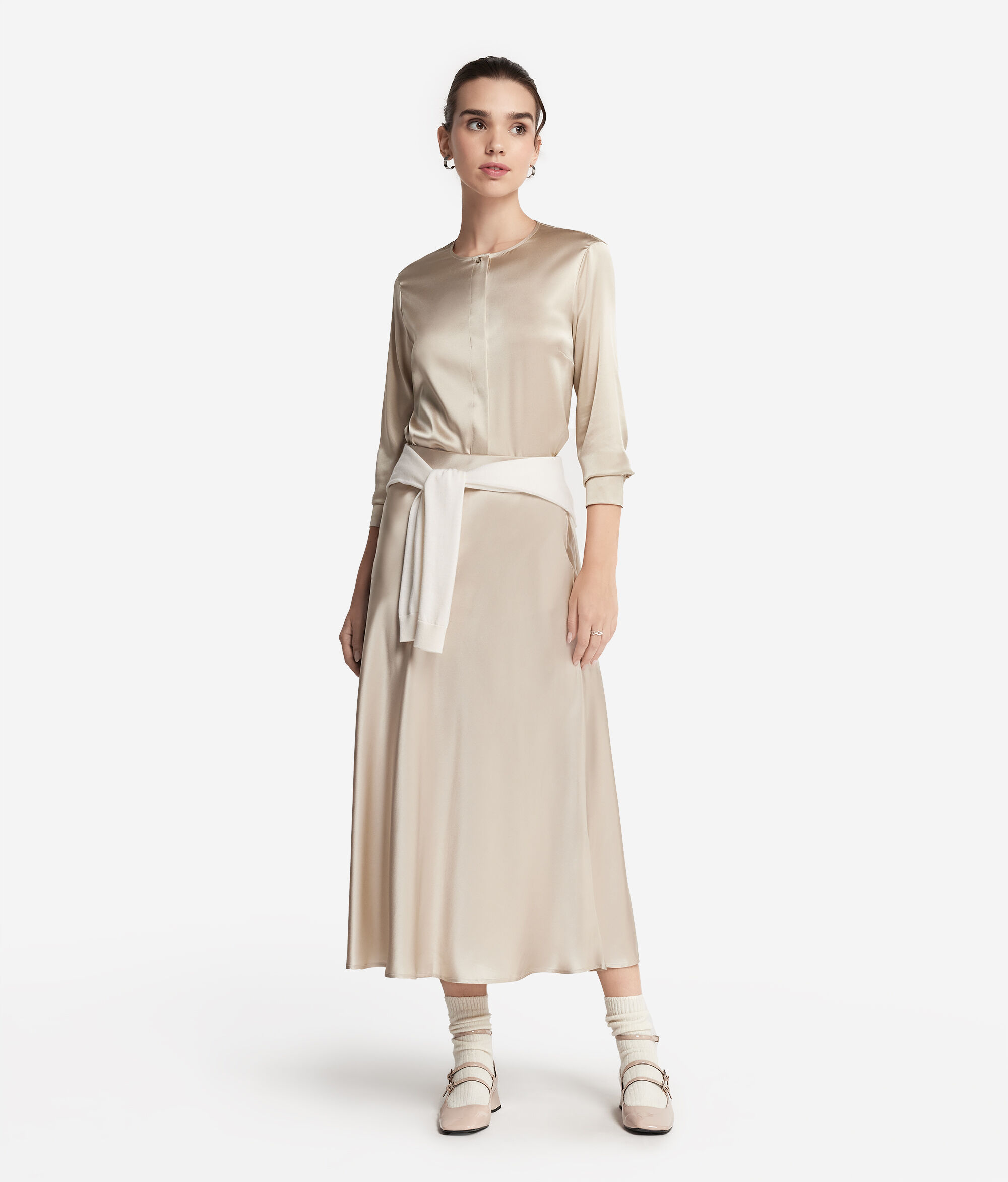Camicia Girocollo in Raso di Seta
