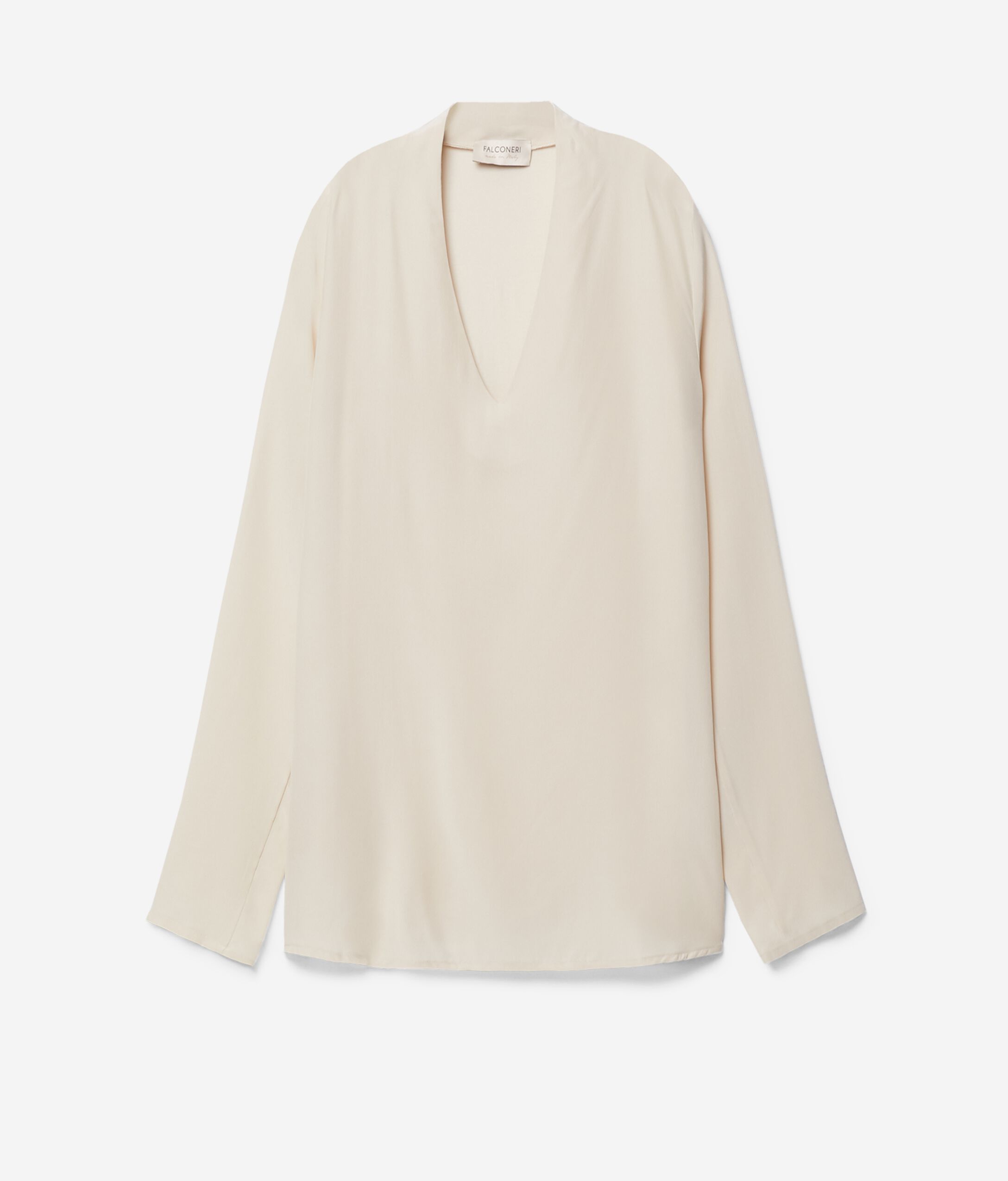 Blusa Scollo V Crepe de Chine