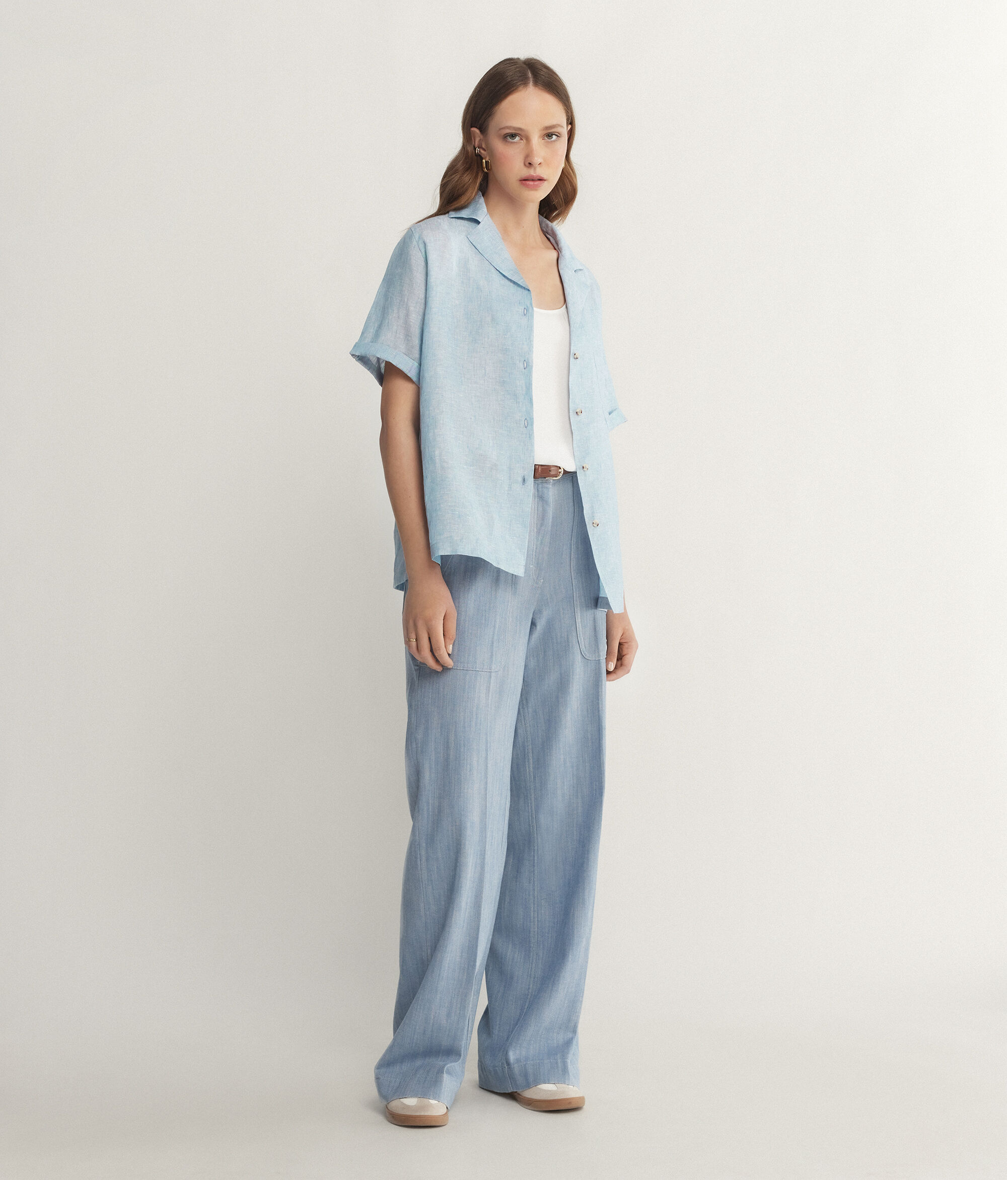 Camicia Maniche Corte in Lino