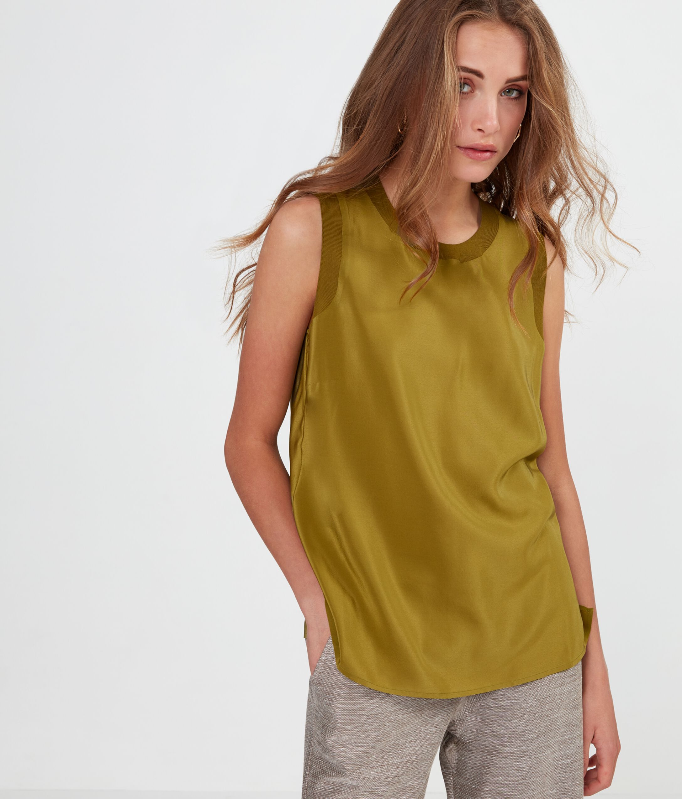 Silk Camisole with Cotton Edging