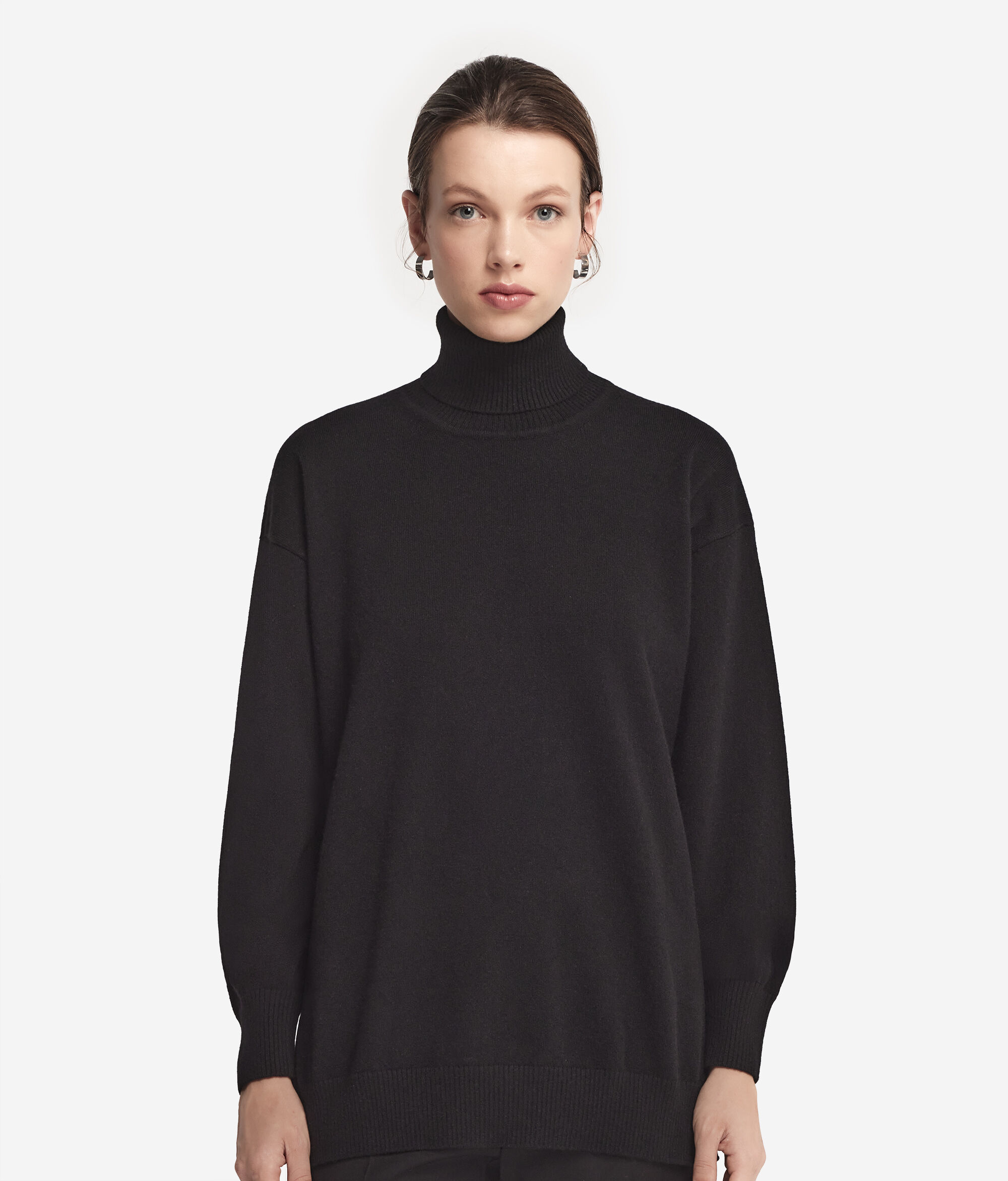 Rollkragenpullover aus Kaschmir Ultrasoft mit Schlitzen