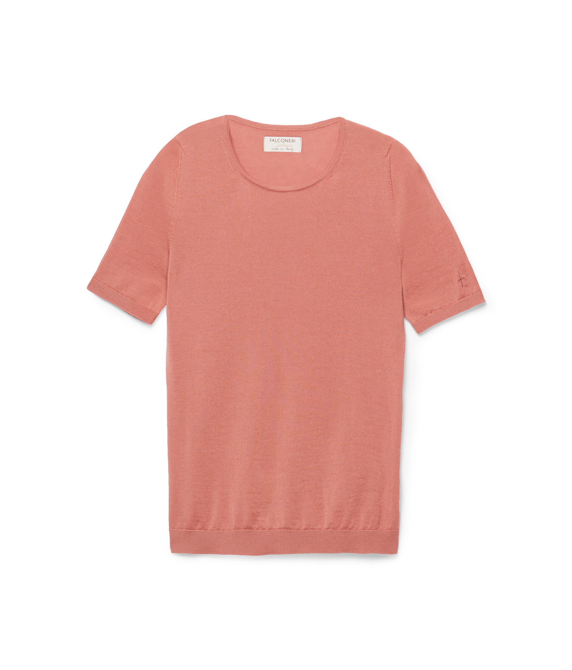 Round-Neck Short-Sleeve Ultrafine Cashmere Top