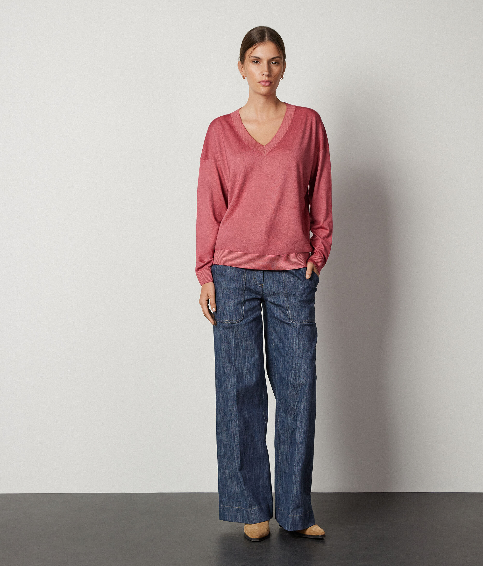 Maglia Scollo a V in Cashmere Ultrafine