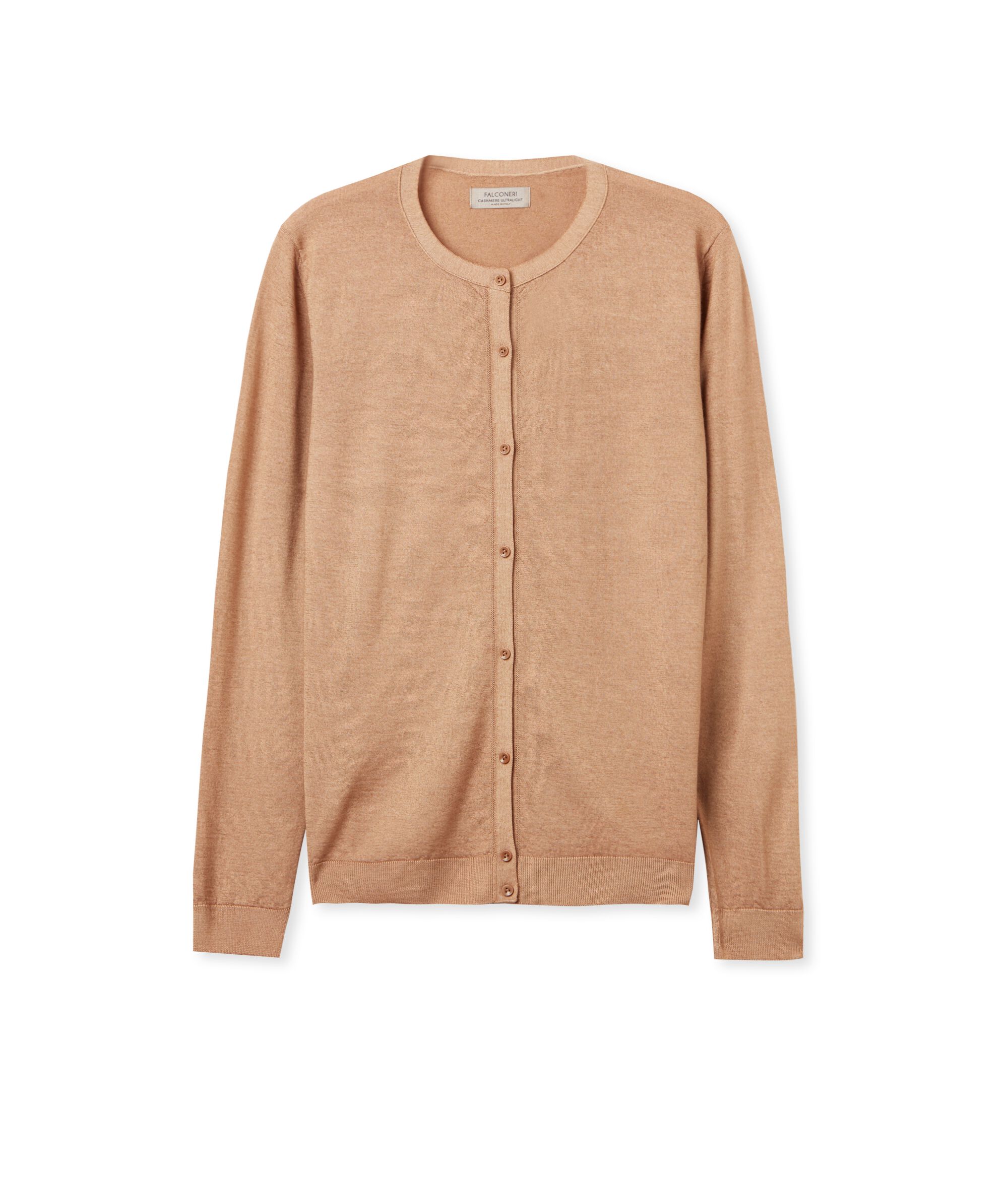 Strickjacke aus Kaschmir Ultrafine Colore Light Rum stückgefärbt