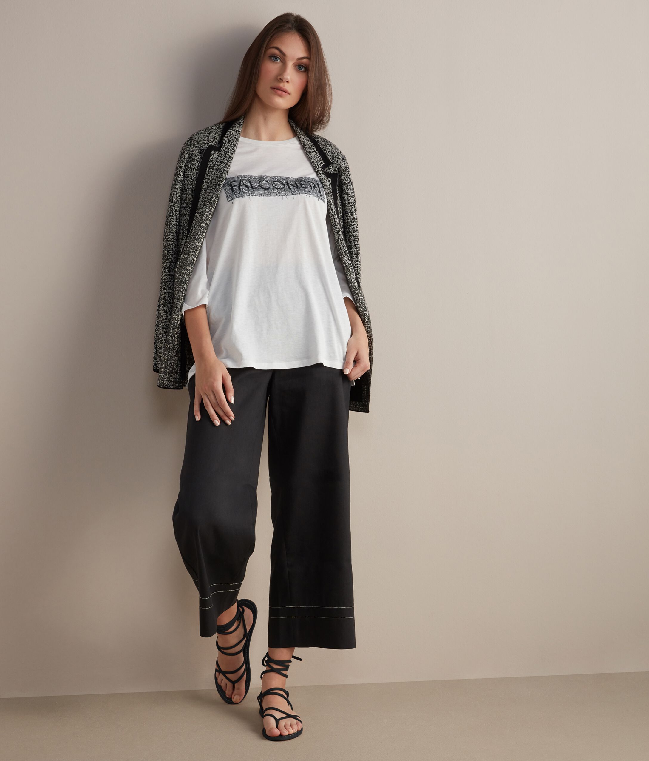 Fresh Silk T-Shirt with Falconeri Embroidery