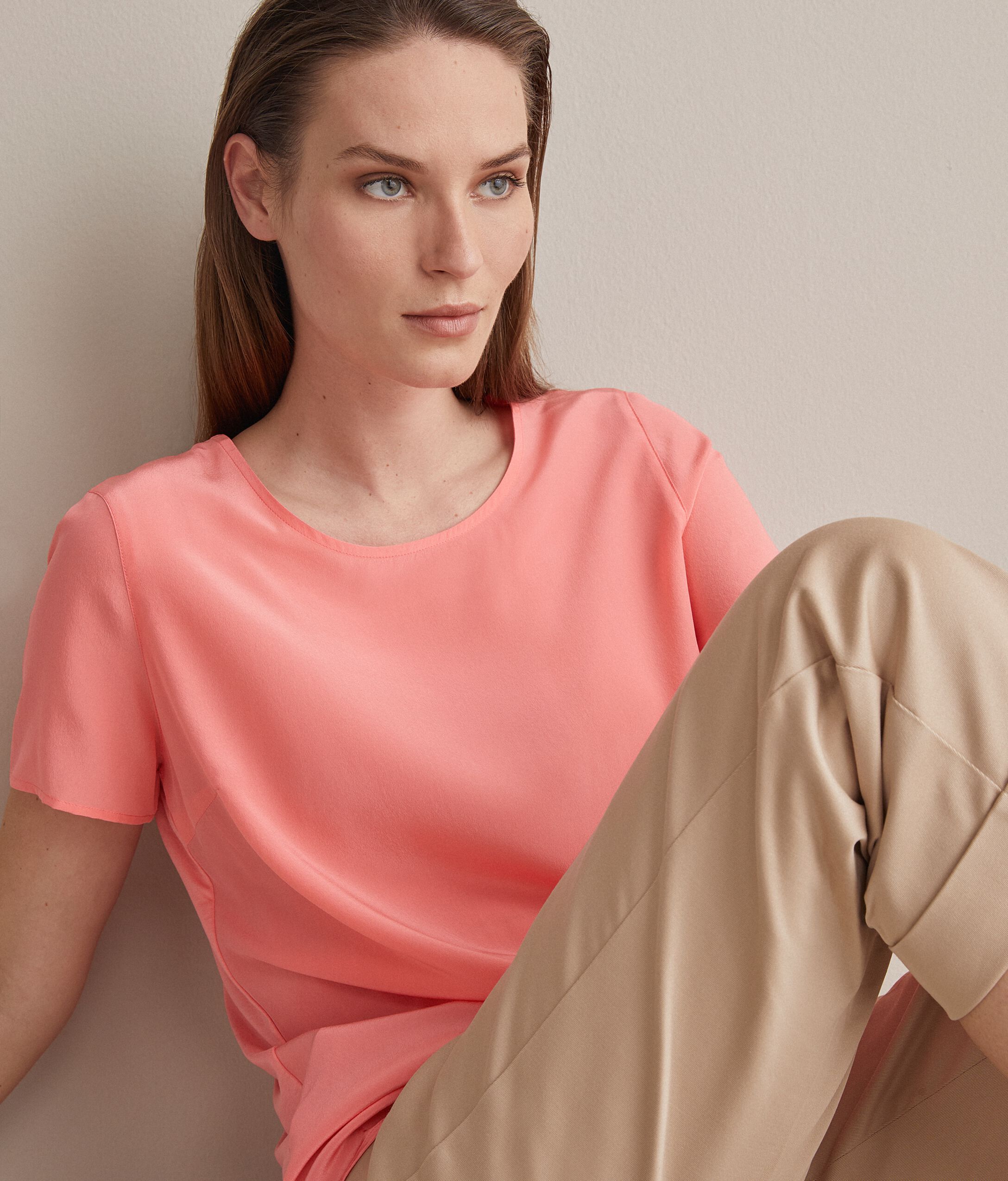 T-shirt Girocollo in Seta