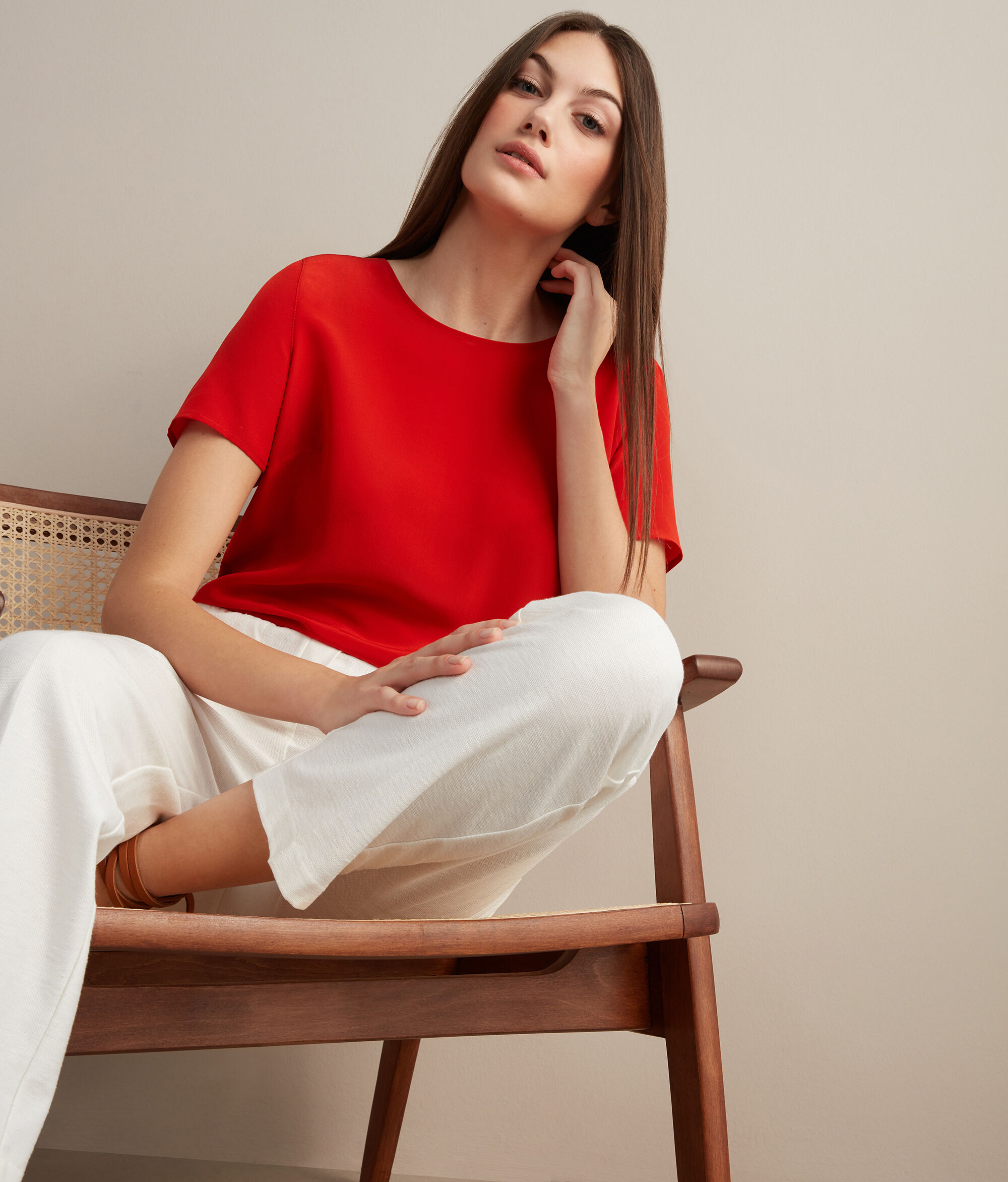 T-shirt Girocollo in Seta