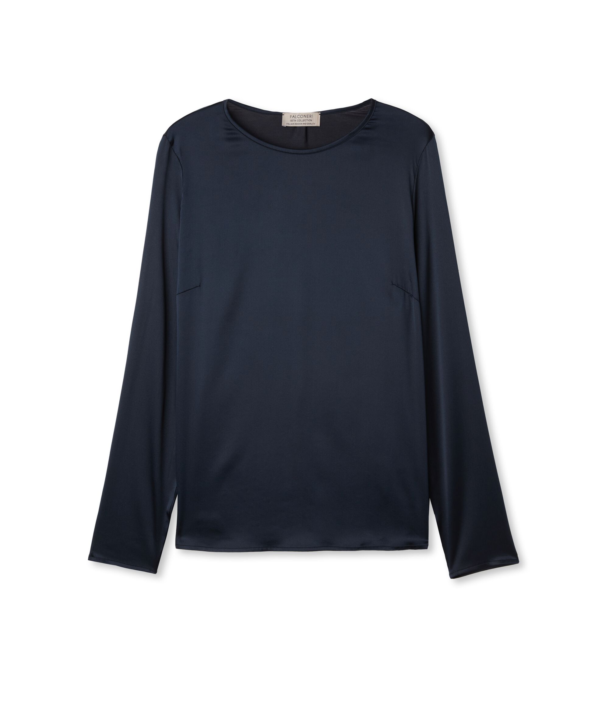 Blusa Girocollo in Raso di Seta