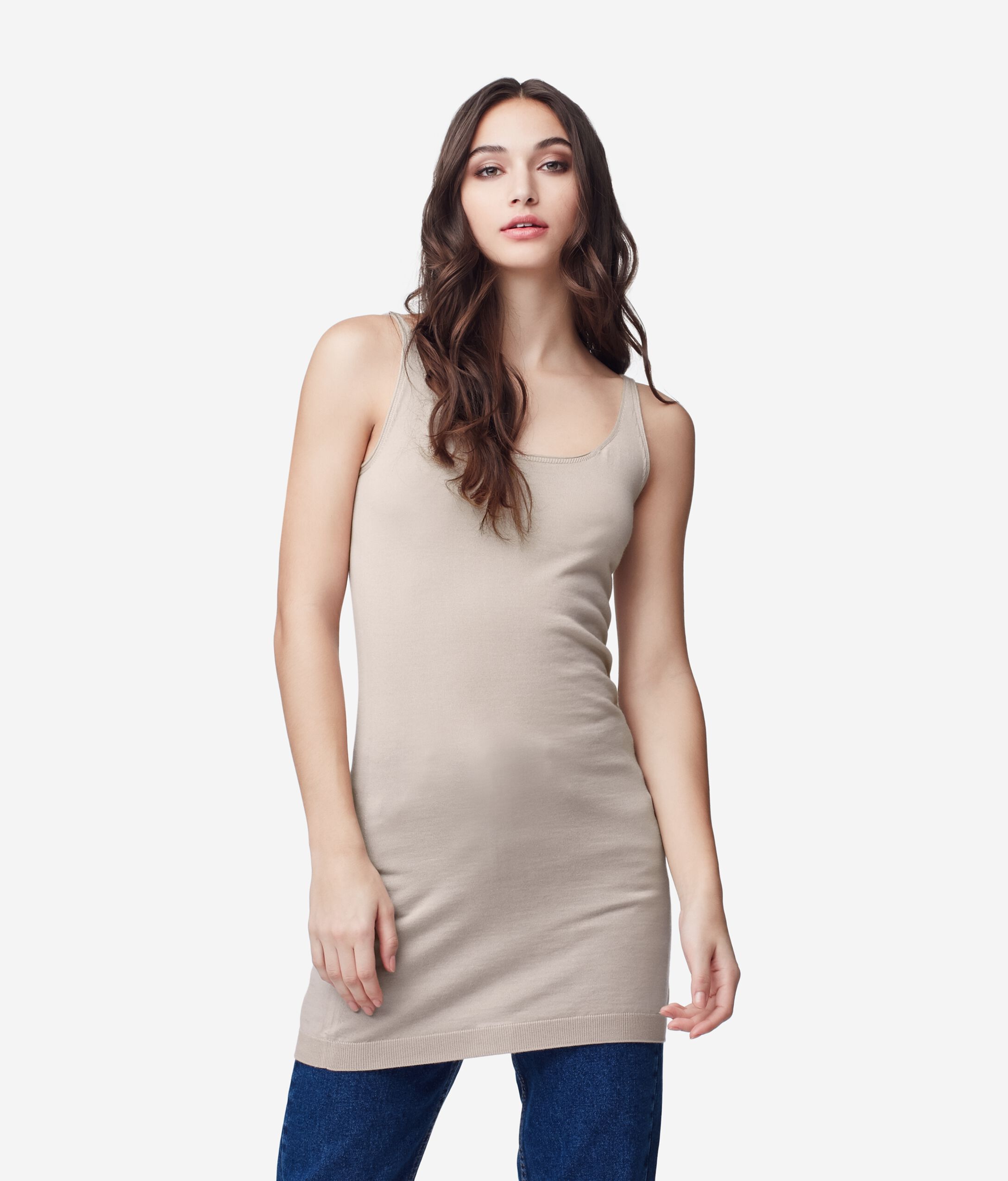 Ultralight Cashmere Maxi Tank With Narrow Straps