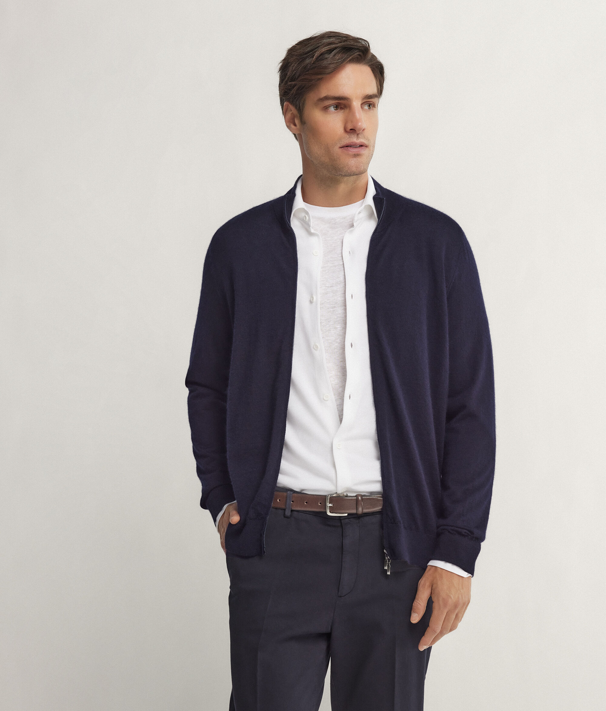 Cardigan mit Reißverschluss aus Kaschmir Ultrafine