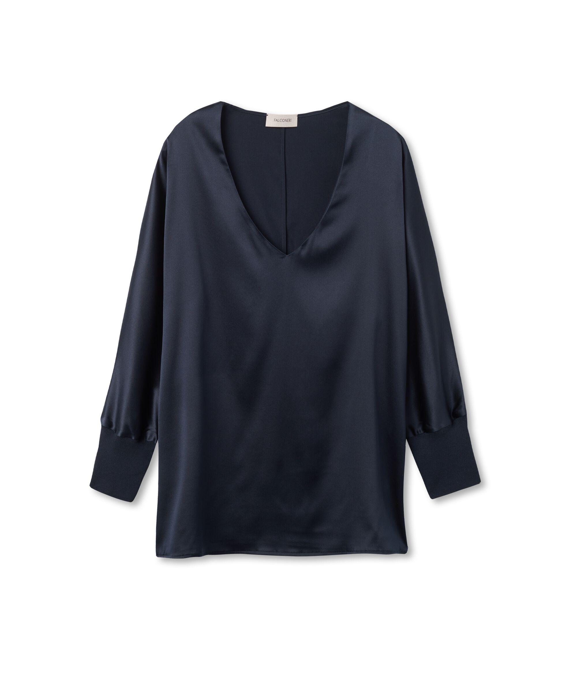 Seidenbluse mit V-Ausschnitt