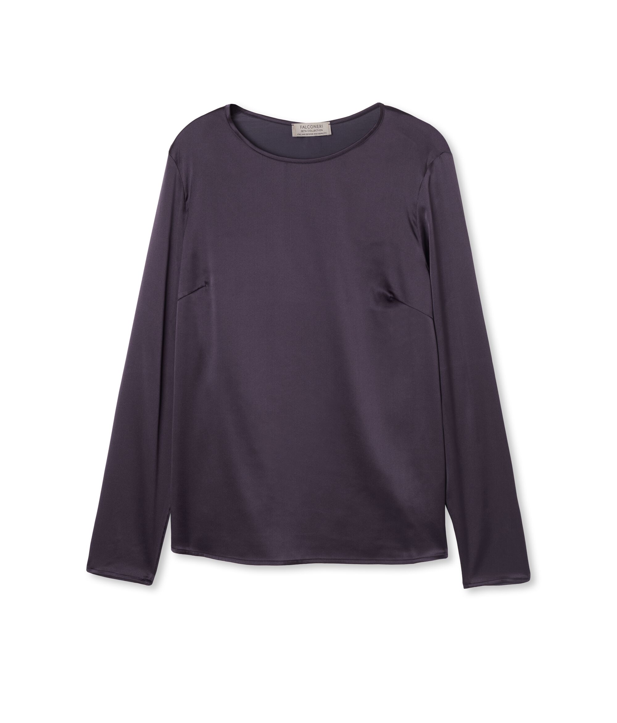 Blusa Girocollo in Raso di Seta