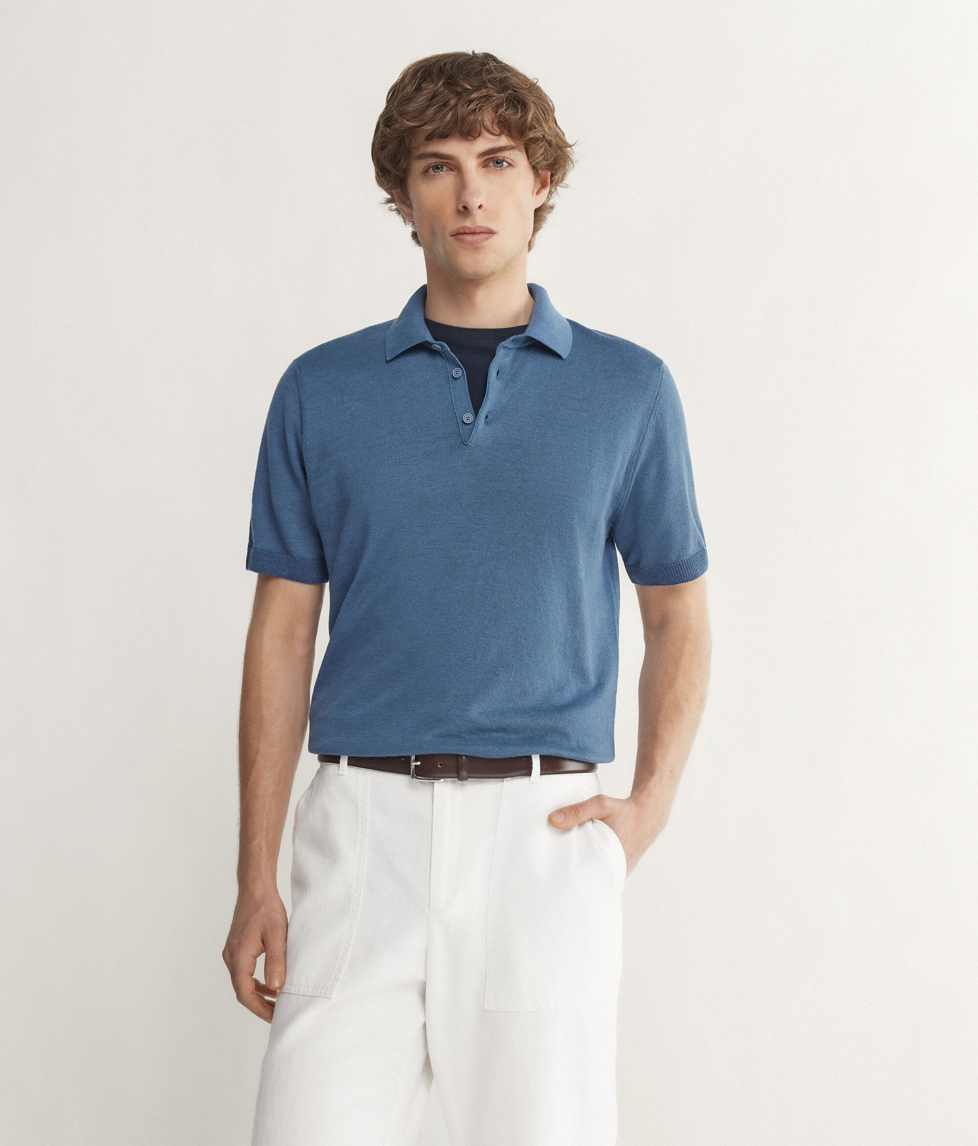 Polo Maniche Corte in Lino Cotone