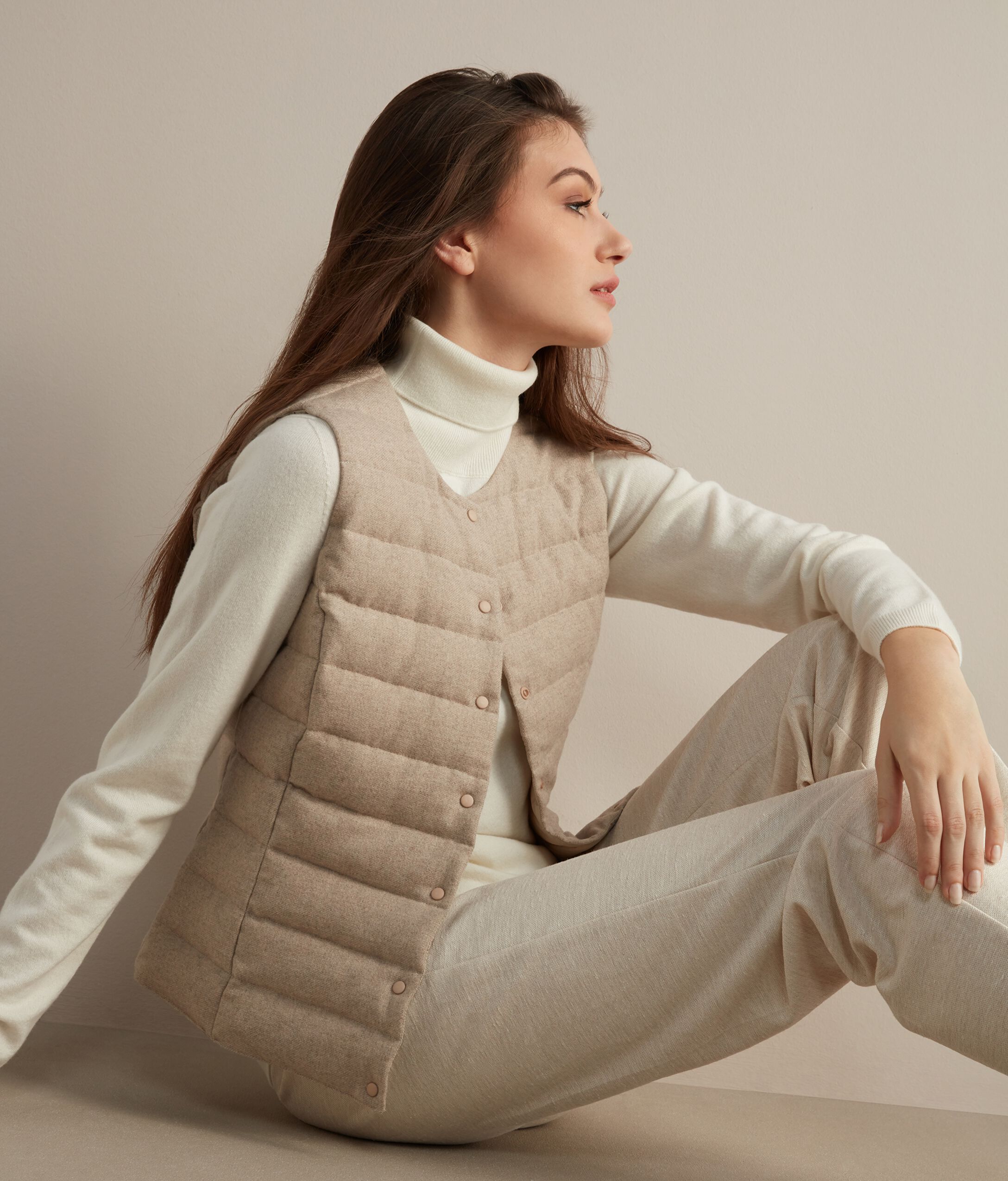 Piumino Gilet Cashmere Reversibile