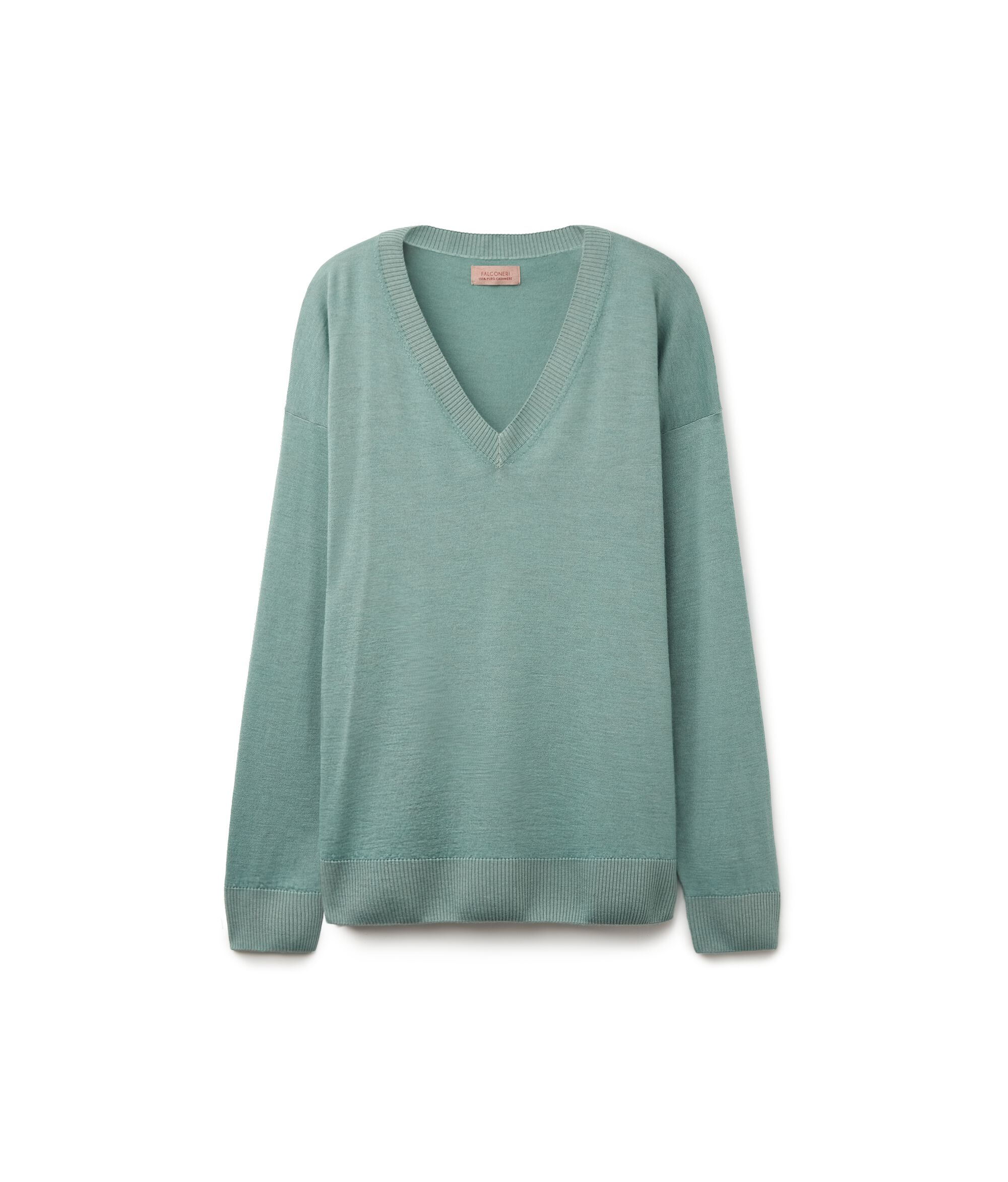Maglia a scollo a V in Cashmere con spacchi