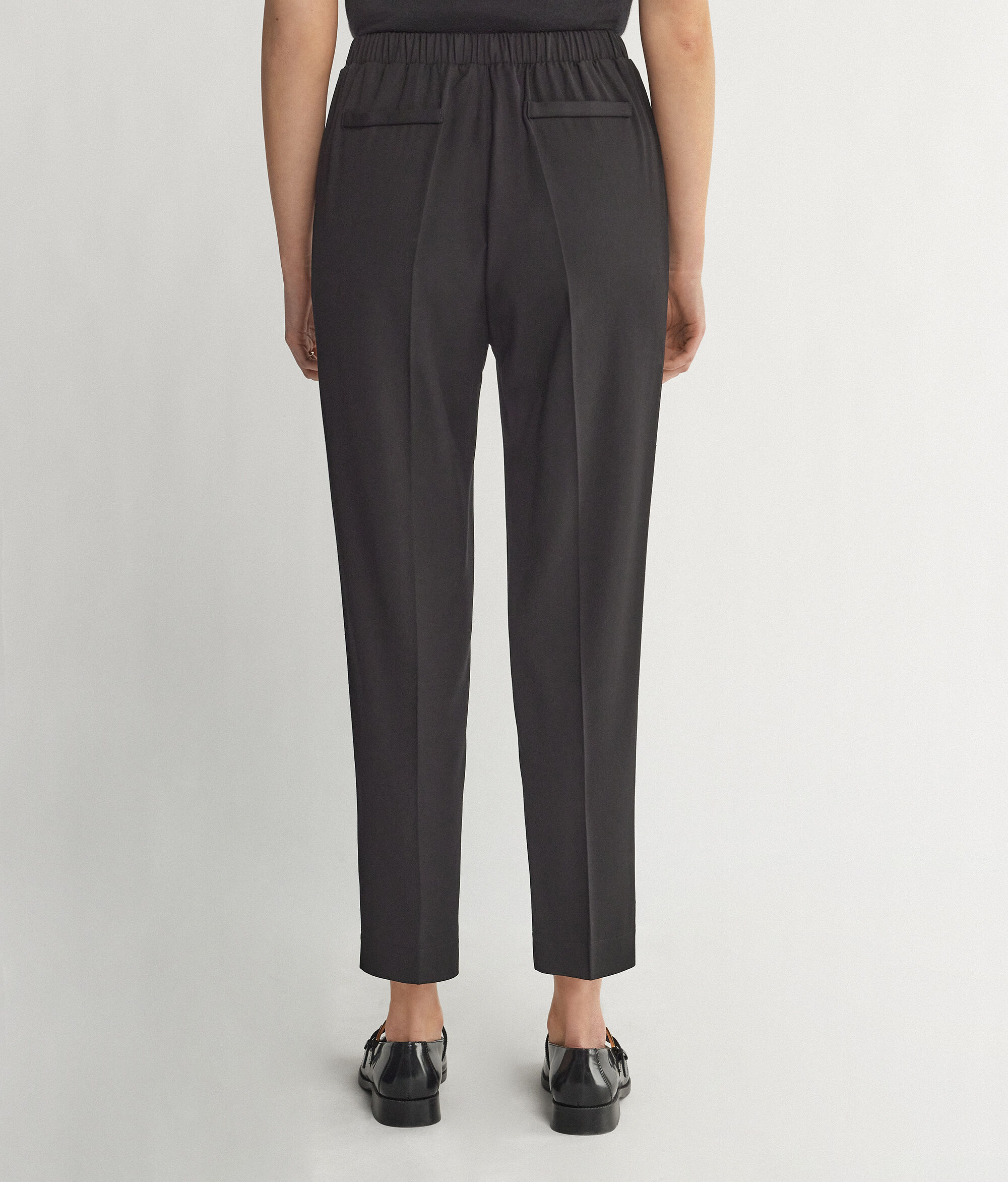 Viscose and Wool Cigarette Trousers